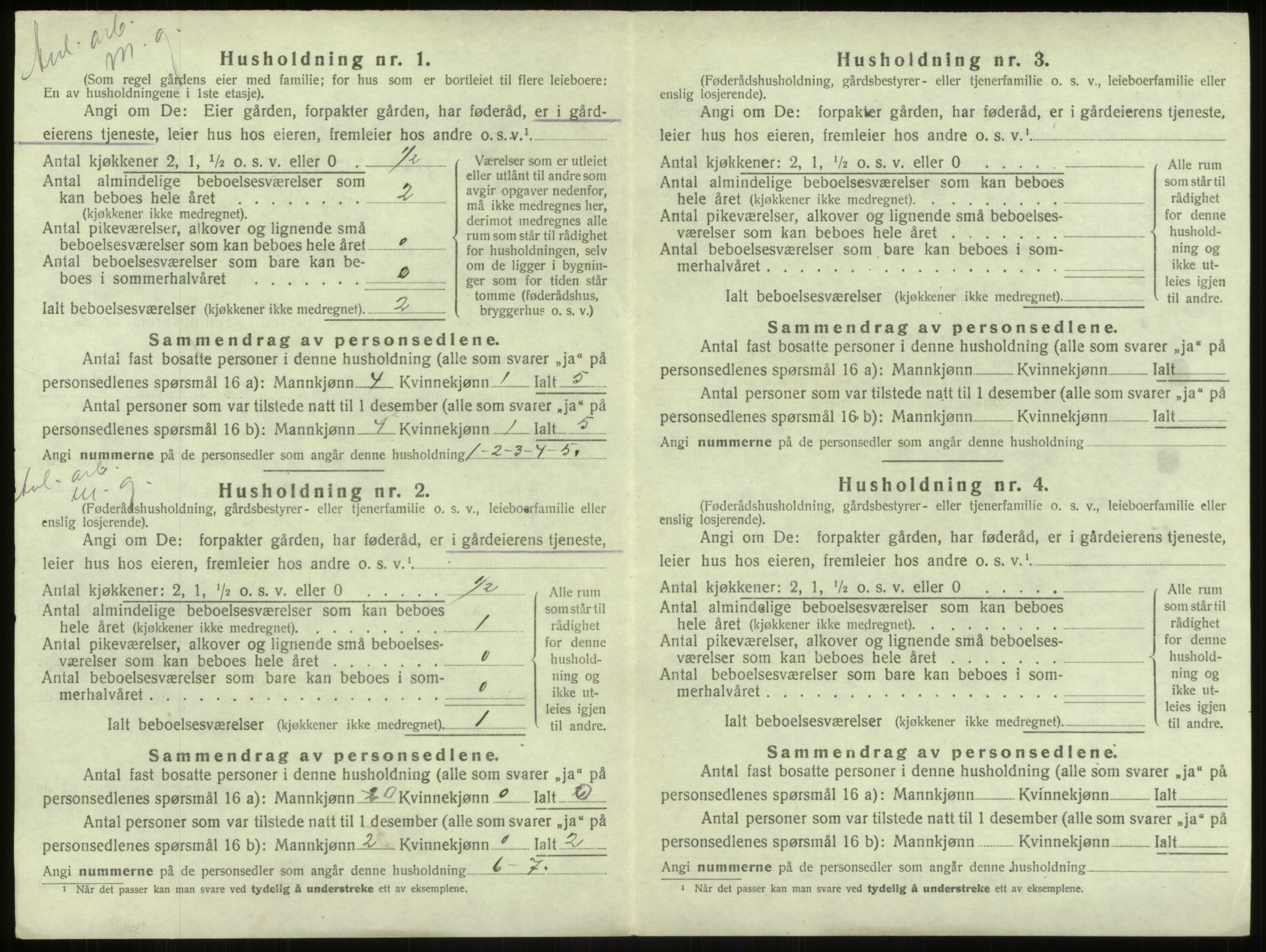 SAB, Folketelling 1920 for 1250 Haus herred, 1920, s. 385