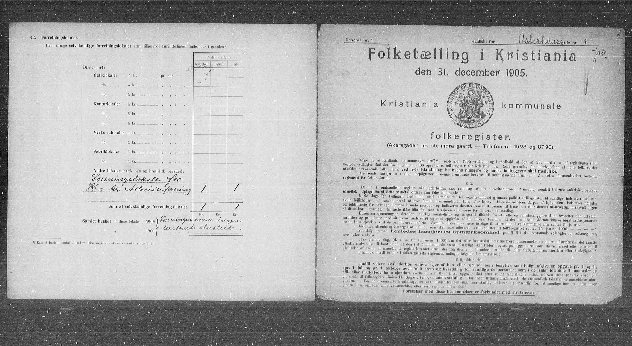 OBA, Kommunal folketelling 31.12.1905 for Kristiania kjøpstad, 1905, s. 40697