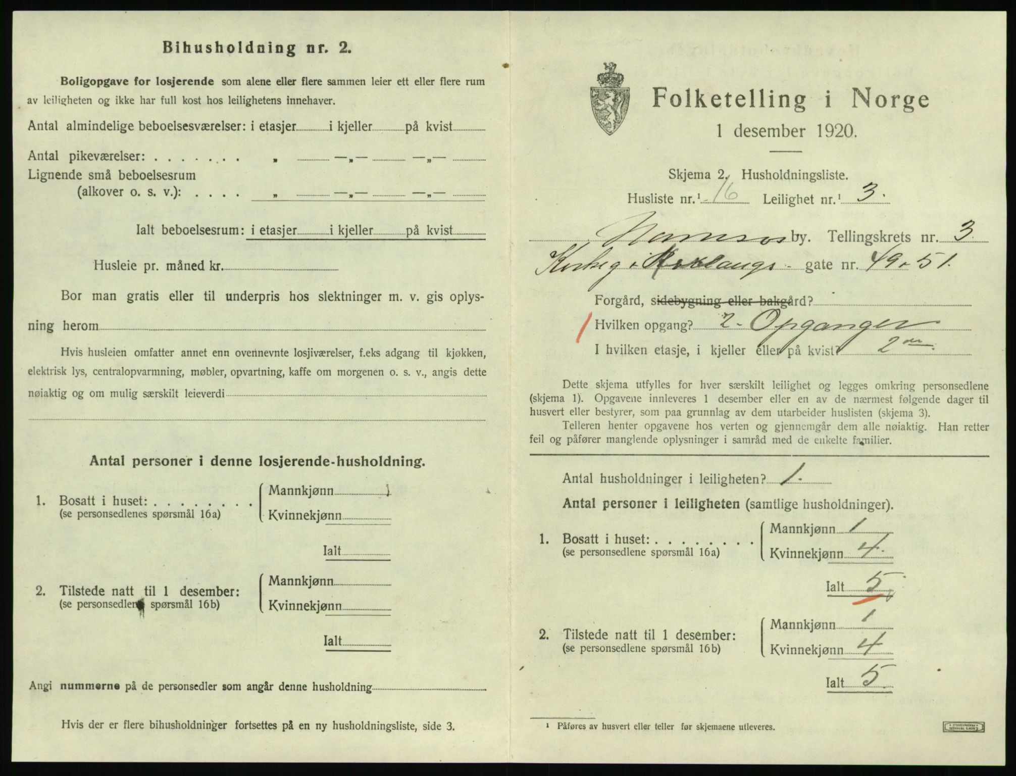 SAT, Folketelling 1920 for 1703 Namsos ladested, 1920, s. 1183