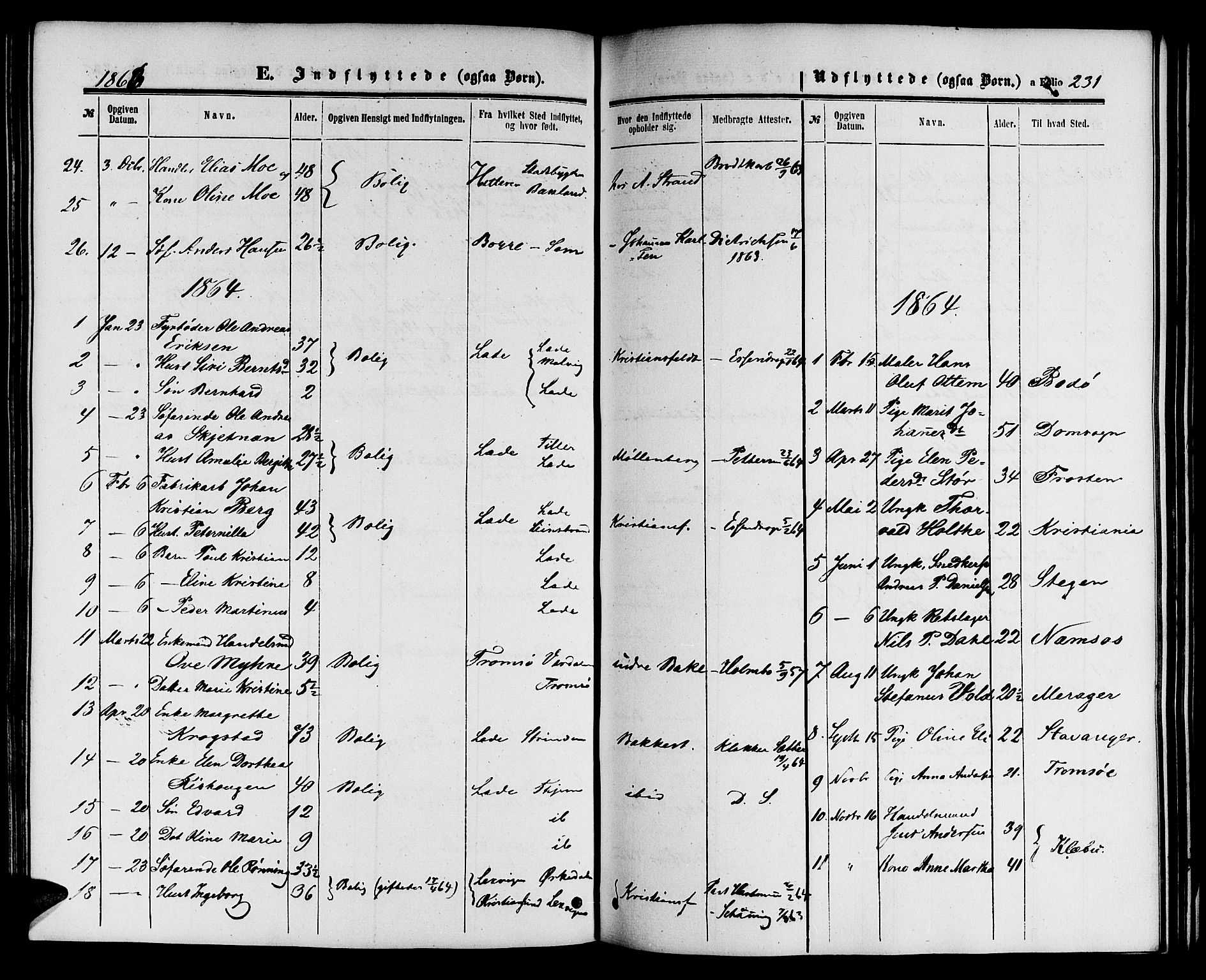 Ministerialprotokoller, klokkerbøker og fødselsregistre - Sør-Trøndelag, SAT/A-1456/604/L0185: Ministerialbok nr. 604A06, 1861-1865, s. 231