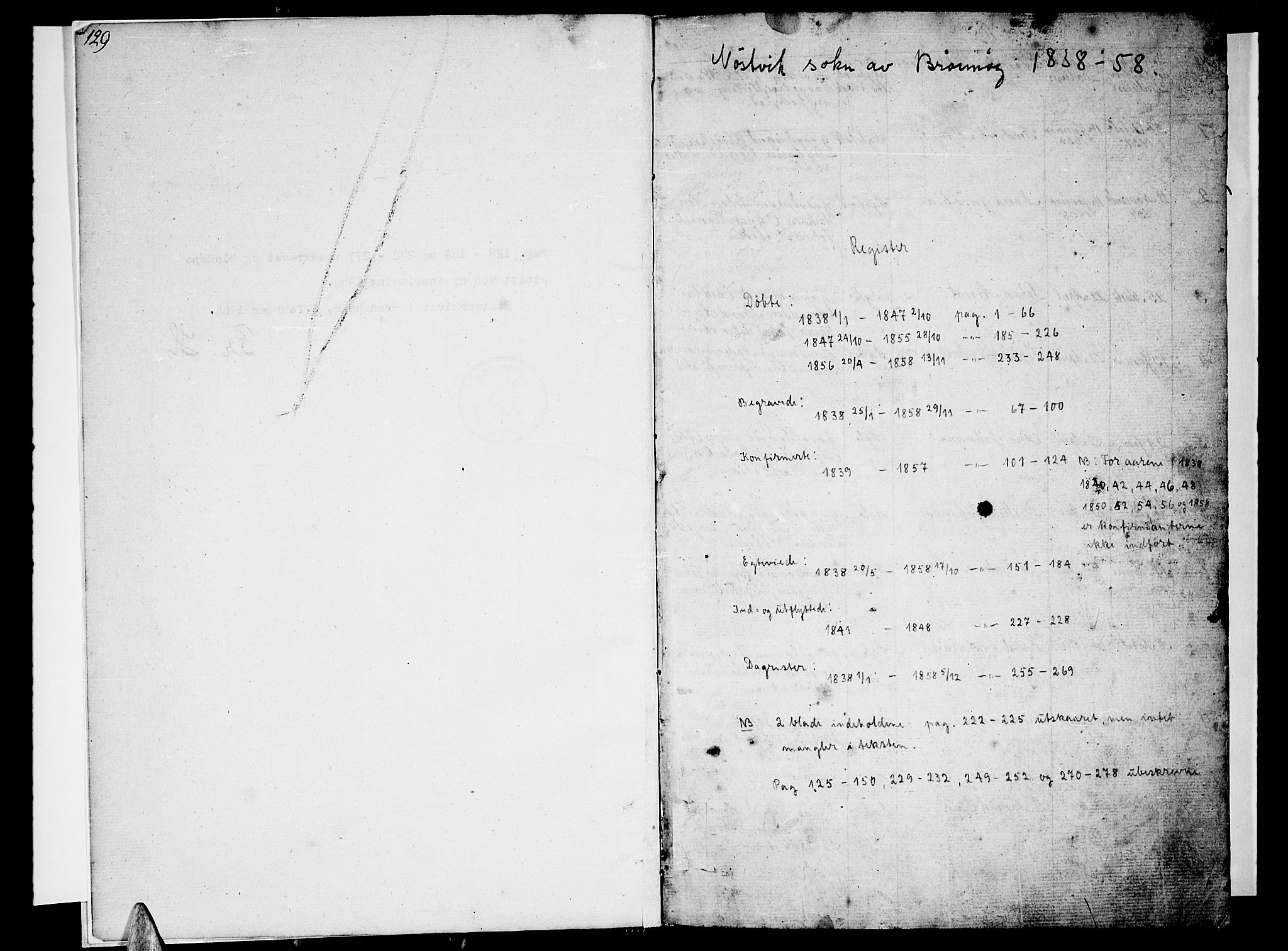 Ministerialprotokoller, klokkerbøker og fødselsregistre - Nordland, AV/SAT-A-1459/814/L0228: Klokkerbok nr. 814C01, 1838-1858