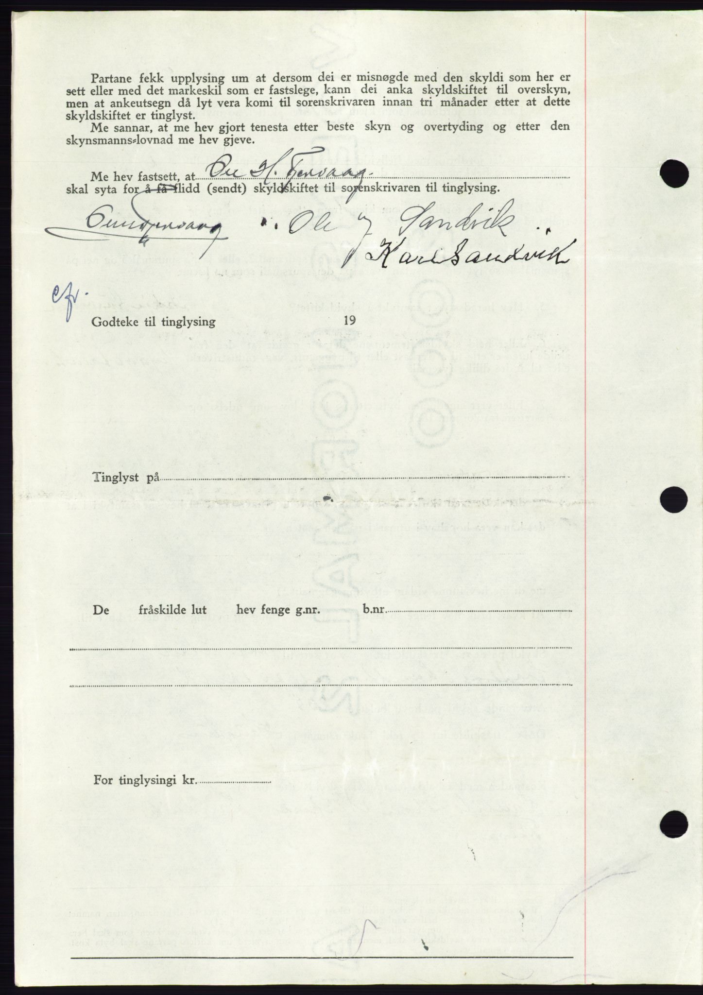 Søre Sunnmøre sorenskriveri, AV/SAT-A-4122/1/2/2C/L0078: Pantebok nr. 4A, 1946-1946, Dagboknr: 845/1946