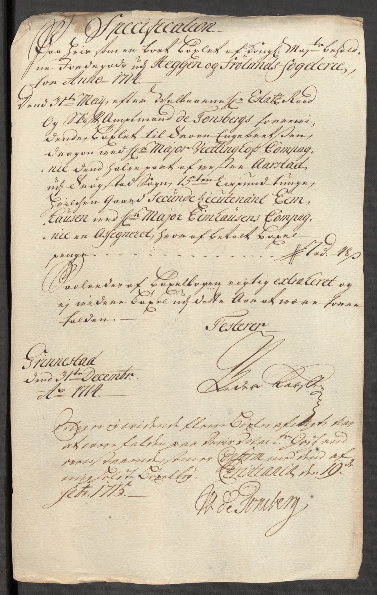 Rentekammeret inntil 1814, Reviderte regnskaper, Fogderegnskap, RA/EA-4092/R07/L0308: Fogderegnskap Rakkestad, Heggen og Frøland, 1714, s. 351