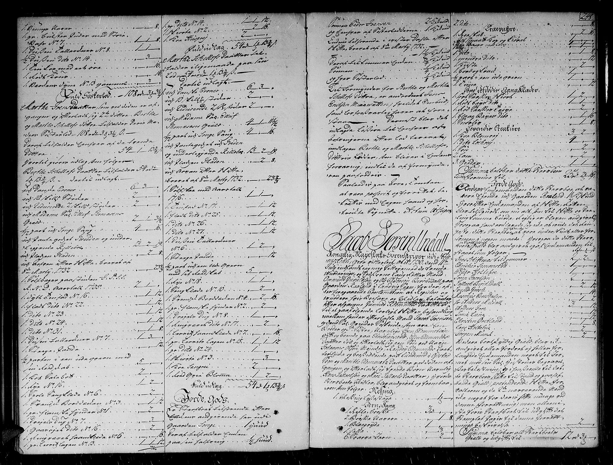 Nedenes sorenskriveri før 1824, SAK/1221-0007/H/Hc/L0015: Skifteprotokoll med register nr 12a, 1730-1734, s. 247b-248a