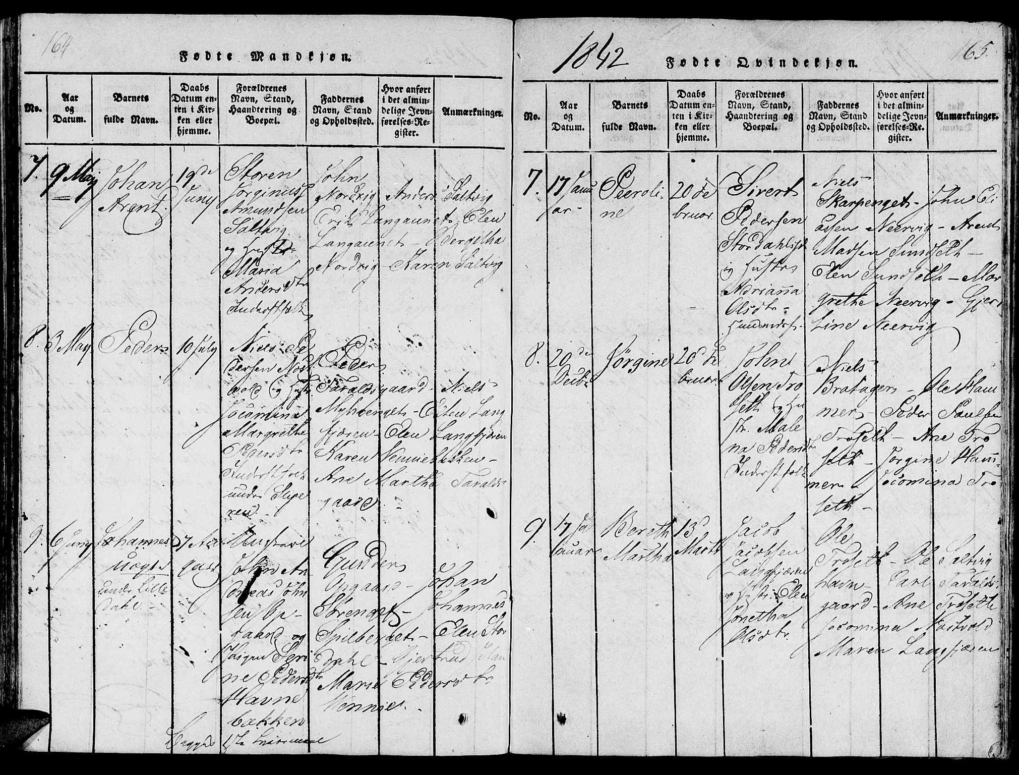 Ministerialprotokoller, klokkerbøker og fødselsregistre - Nord-Trøndelag, SAT/A-1458/733/L0322: Ministerialbok nr. 733A01, 1817-1842, s. 164-165