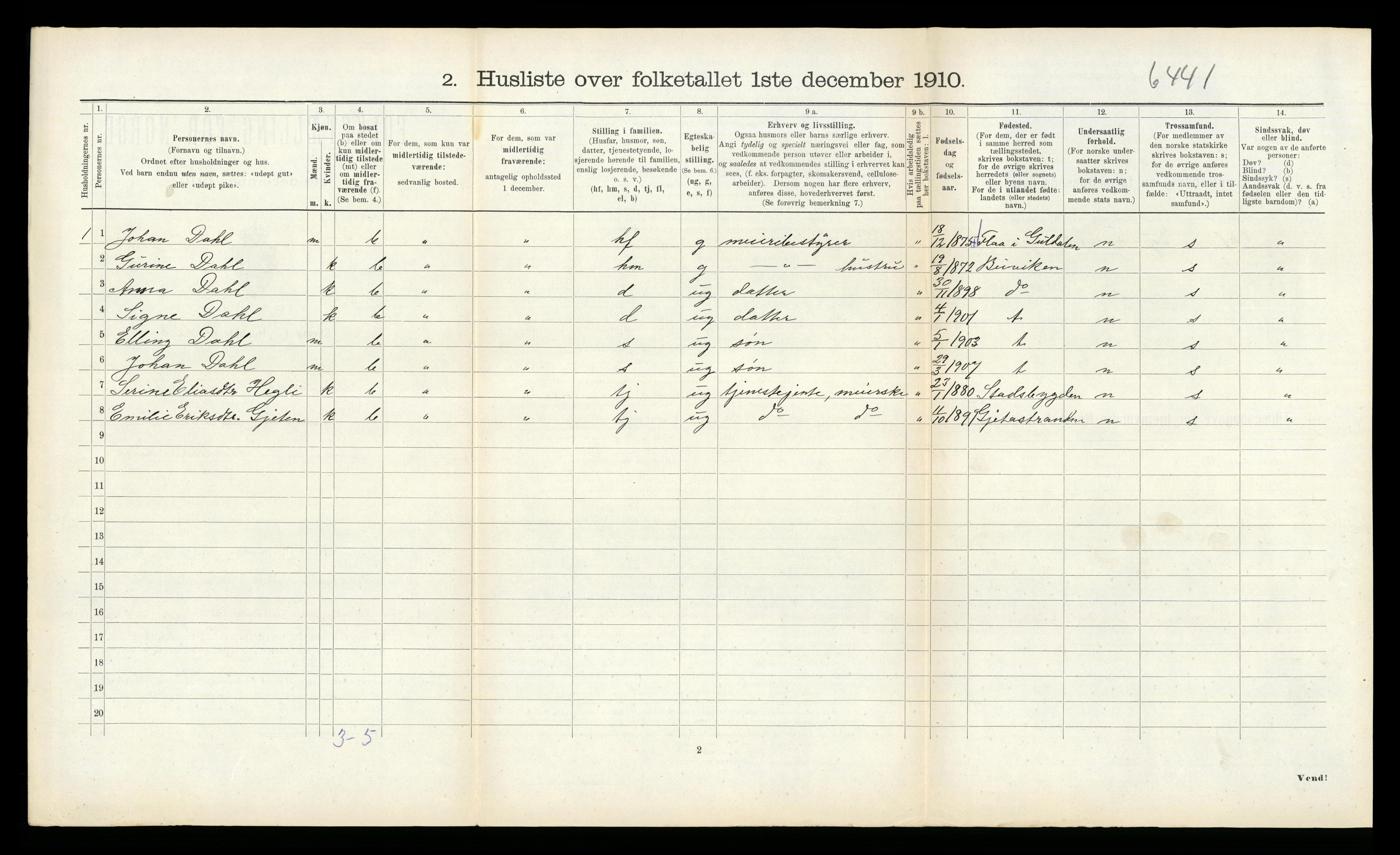 RA, Folketelling 1910 for 1653 Melhus herred, 1910, s. 365