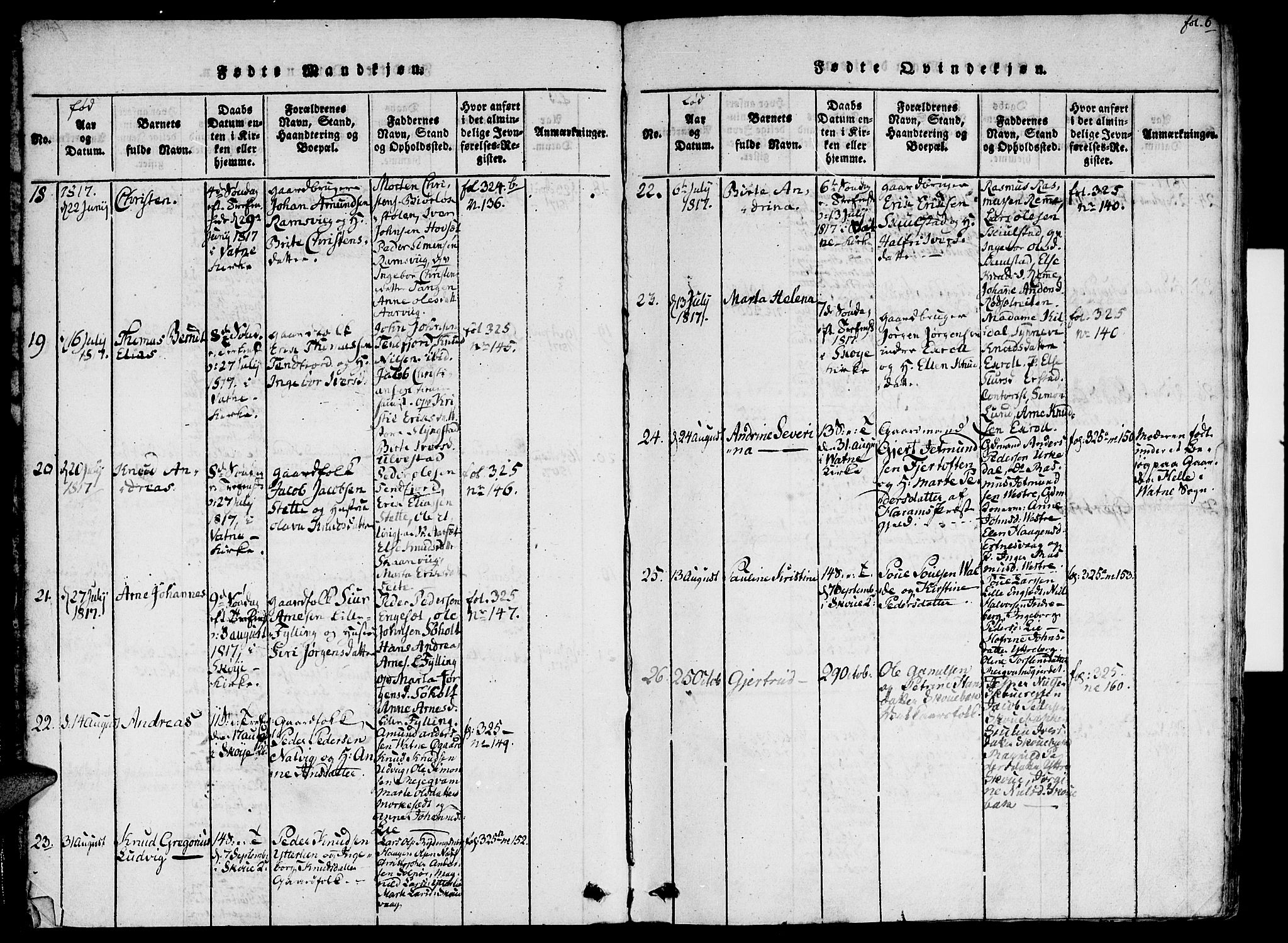 Ministerialprotokoller, klokkerbøker og fødselsregistre - Møre og Romsdal, SAT/A-1454/524/L0351: Ministerialbok nr. 524A03, 1816-1838, s. 6