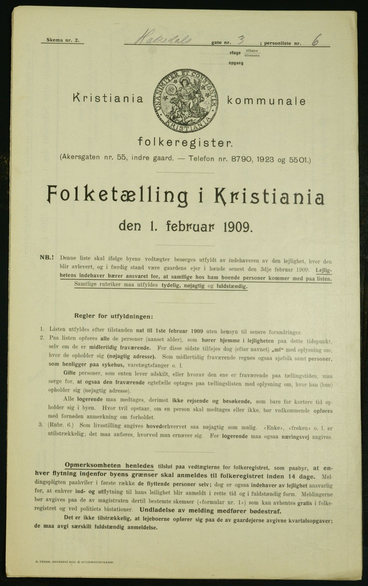 OBA, Kommunal folketelling 1.2.1909 for Kristiania kjøpstad, 1909, s. 21870