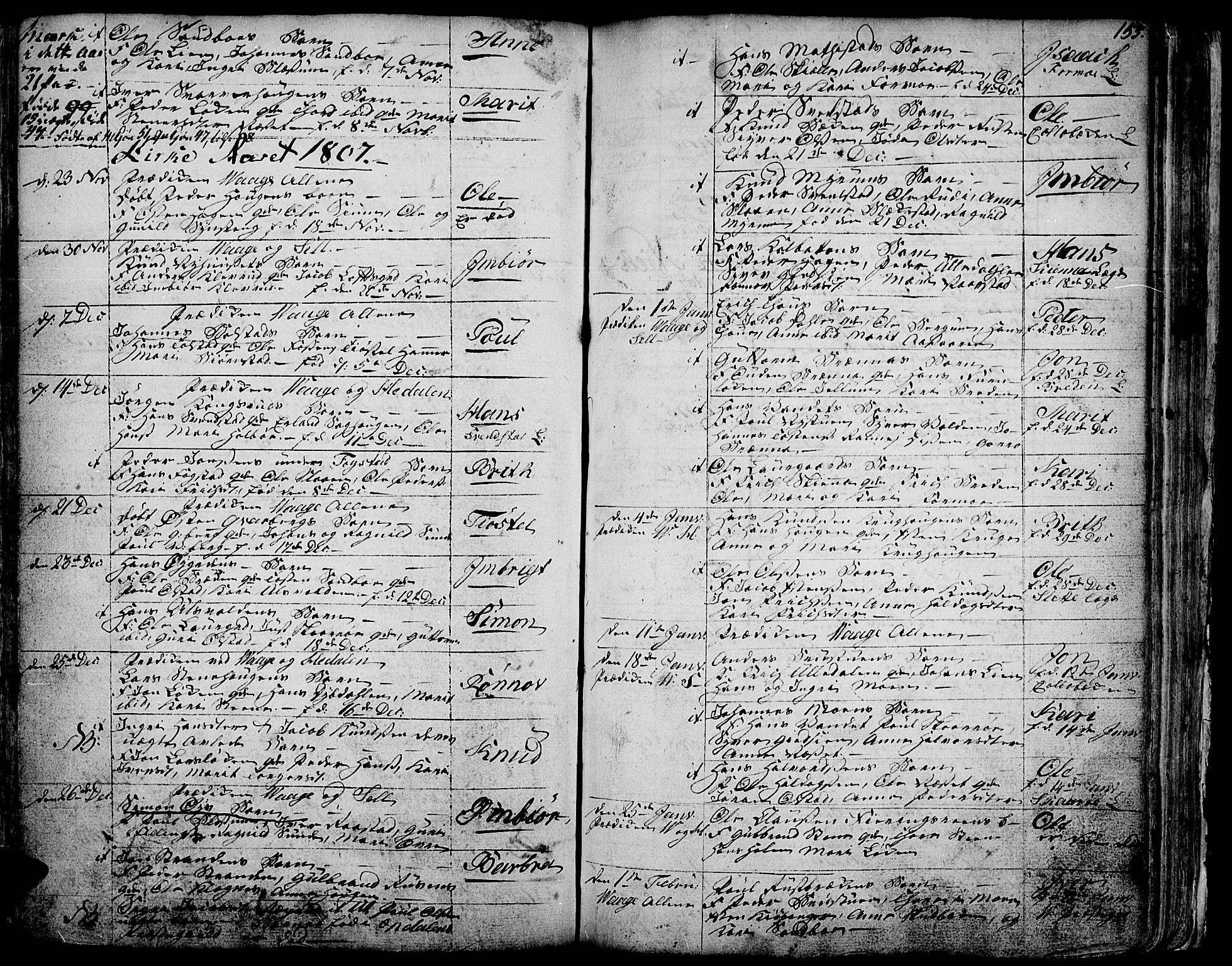 Vågå prestekontor, AV/SAH-PREST-076/H/Ha/Haa/L0001: Ministerialbok nr. 1, 1739-1810, s. 155