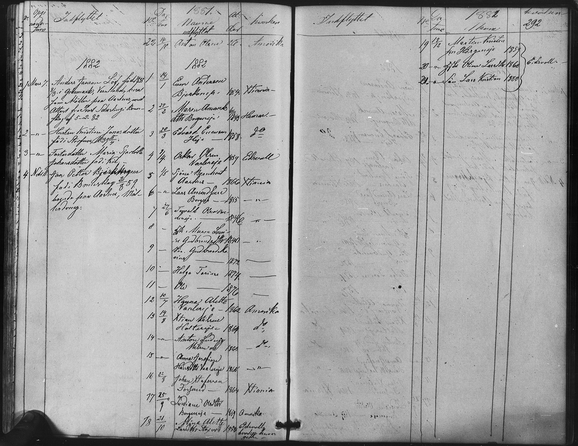 Nes prestekontor Kirkebøker, AV/SAO-A-10410/F/Fb/L0001: Ministerialbok nr. II 1, 1859-1882, s. 292