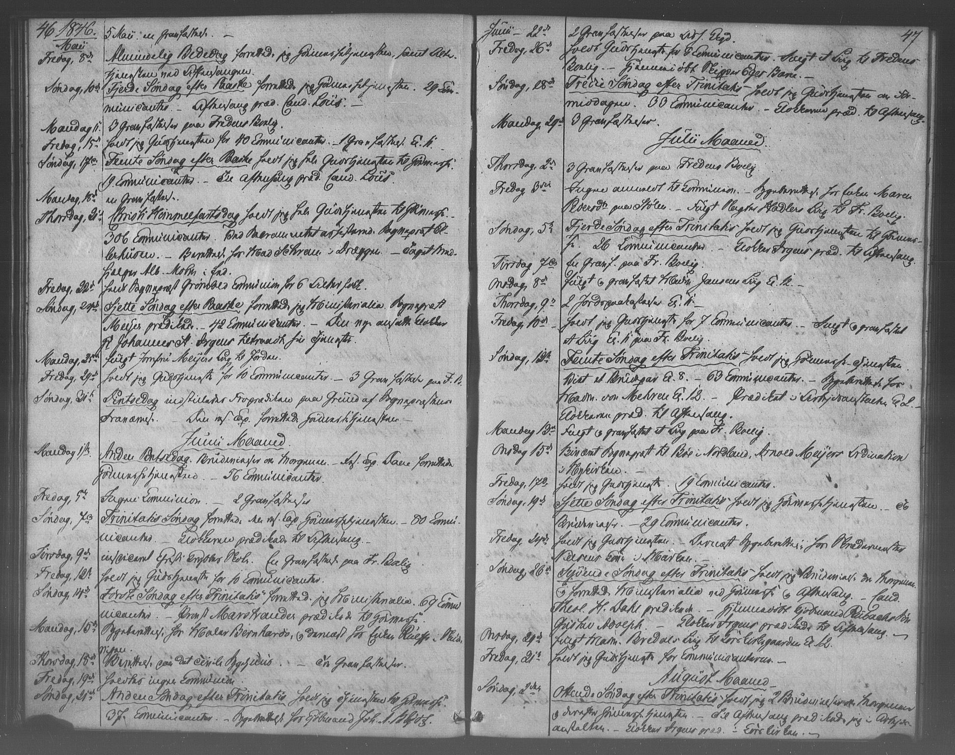 Korskirken sokneprestembete, SAB/A-76101/H/Haa/L0067: Residerende kapellans bok nr. A 2, 1844-1854, s. 46-47