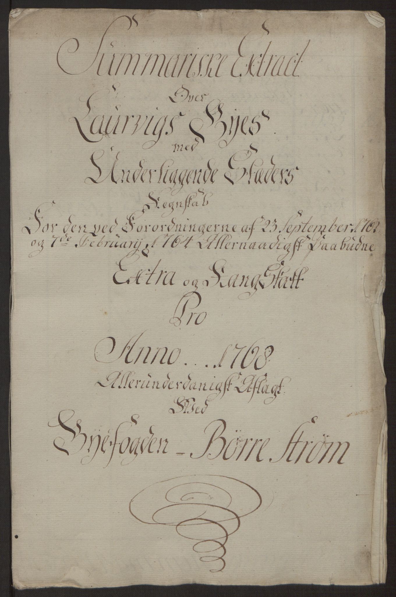 Rentekammeret inntil 1814, Reviderte regnskaper, Byregnskaper, AV/RA-EA-4066/R/Ri/L0183/0001: [I4] Kontribusjonsregnskap / Ekstraskatt, 1762-1768, s. 453