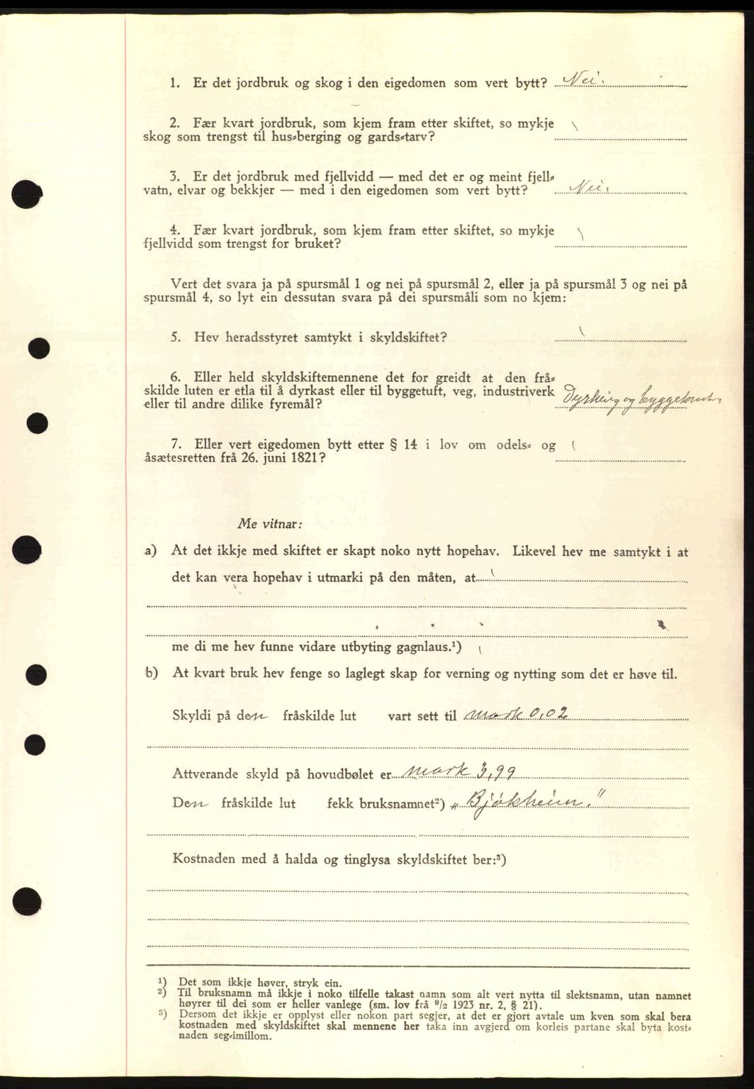 Nordre Sunnmøre sorenskriveri, AV/SAT-A-0006/1/2/2C/2Ca: Pantebok nr. A13, 1942-1942, Dagboknr: 983/1942