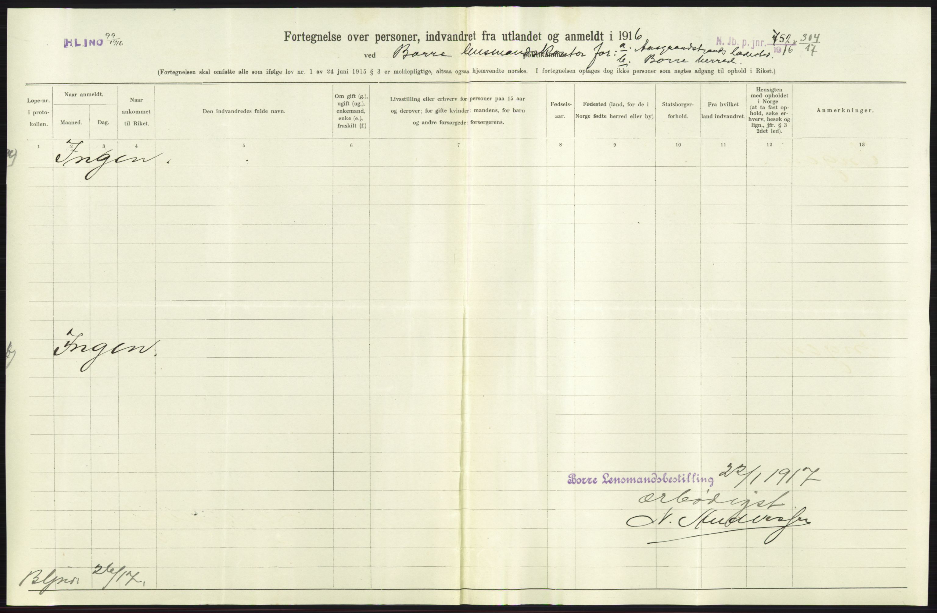 Nord-Jarlsberg politikammer, SAKO/A-739/I/Ia/Iab/L0001: Emigrantprotokoll, 1912-1918, s. 179