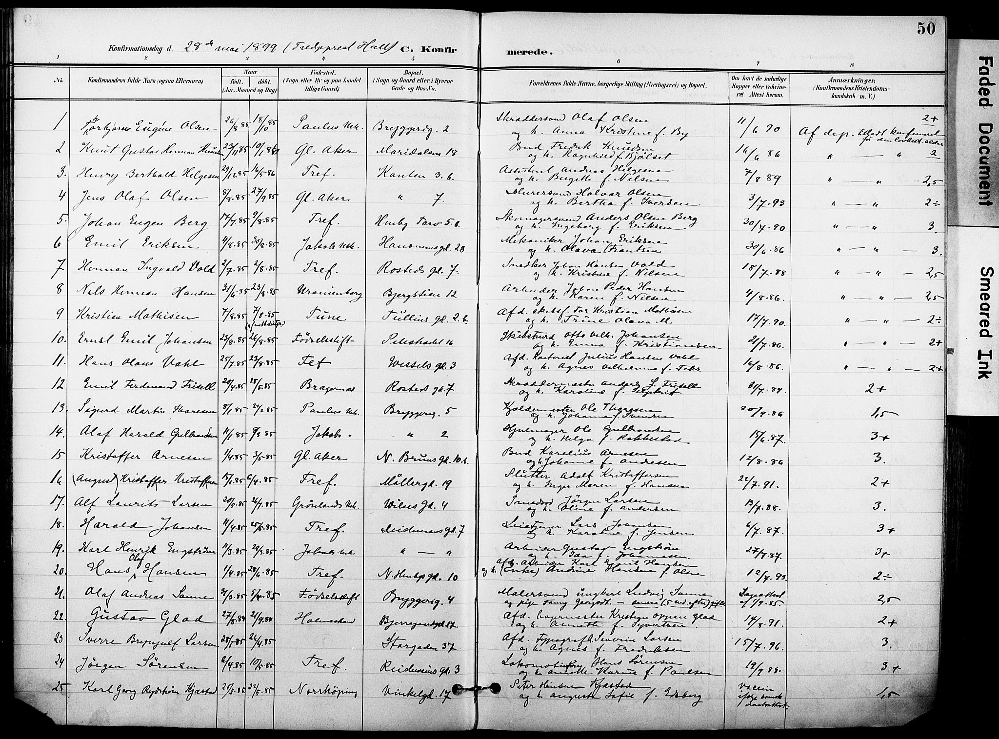 Trefoldighet prestekontor Kirkebøker, AV/SAO-A-10882/F/Fb/L0004: Ministerialbok nr. II 4, 1896-1915, s. 50