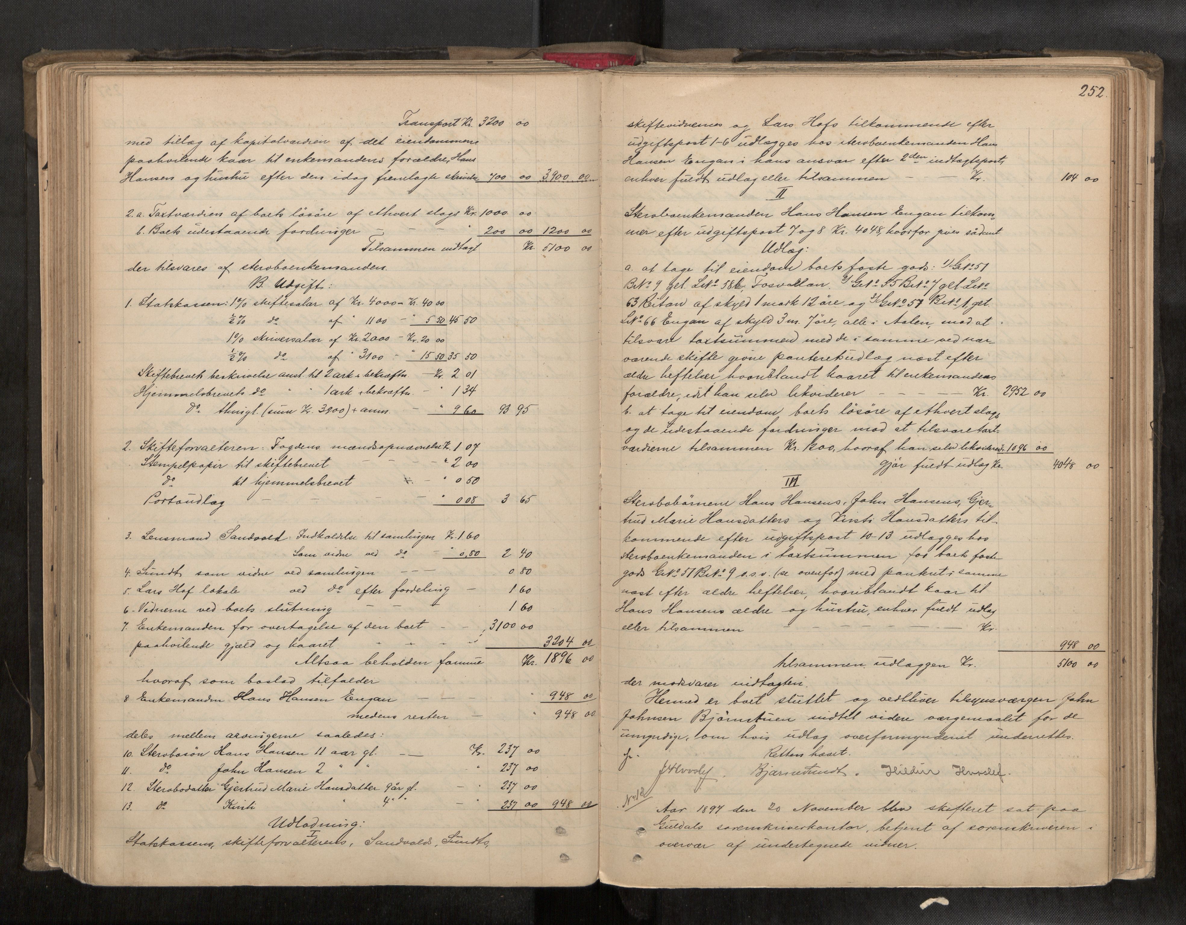 Gauldal sorenskriveri, AV/SAT-A-0014/1/3/3A/L0015: Skifteslutningsprotokoll  2, 1889-1902, s. 252