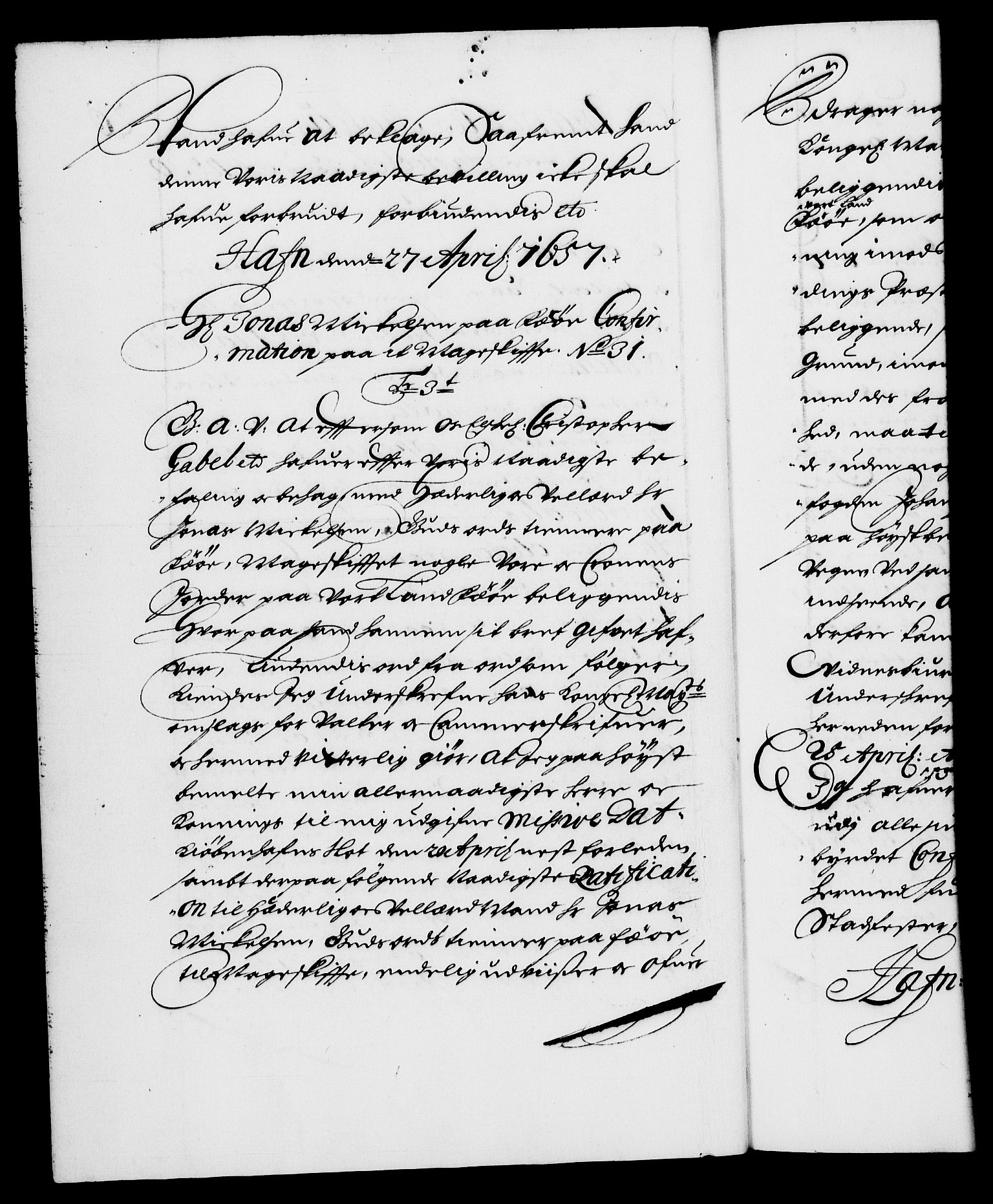 Danske Kanselli 1572-1799, RA/EA-3023/F/Fc/Fca/Fcaa/L0009: Norske registre (mikrofilm), 1657-1660, s. 20b