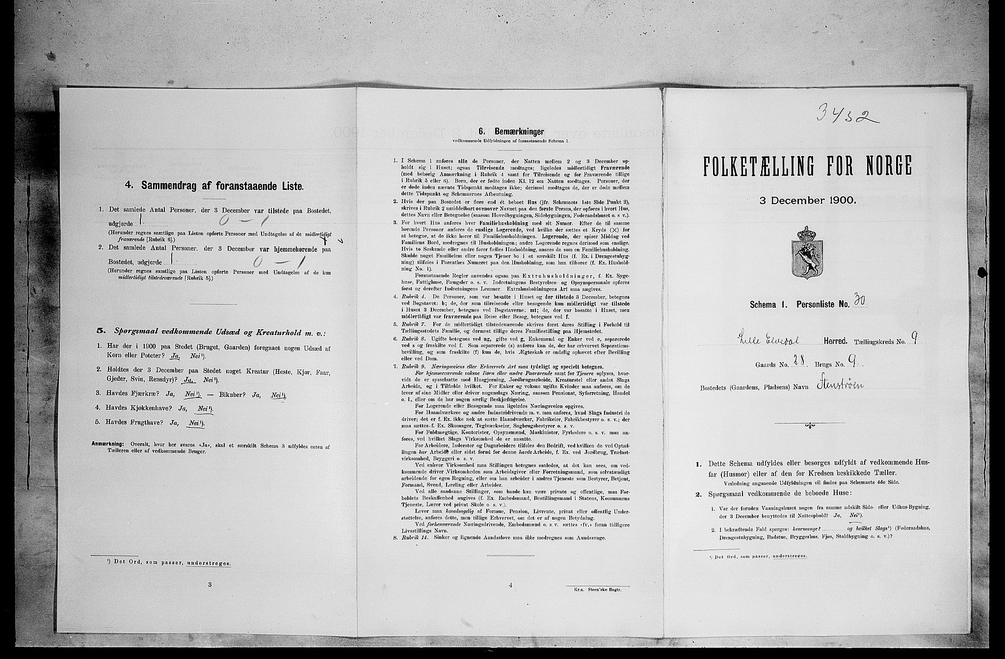 SAH, Folketelling 1900 for 0438 Lille Elvedalen herred, 1900, s. 697