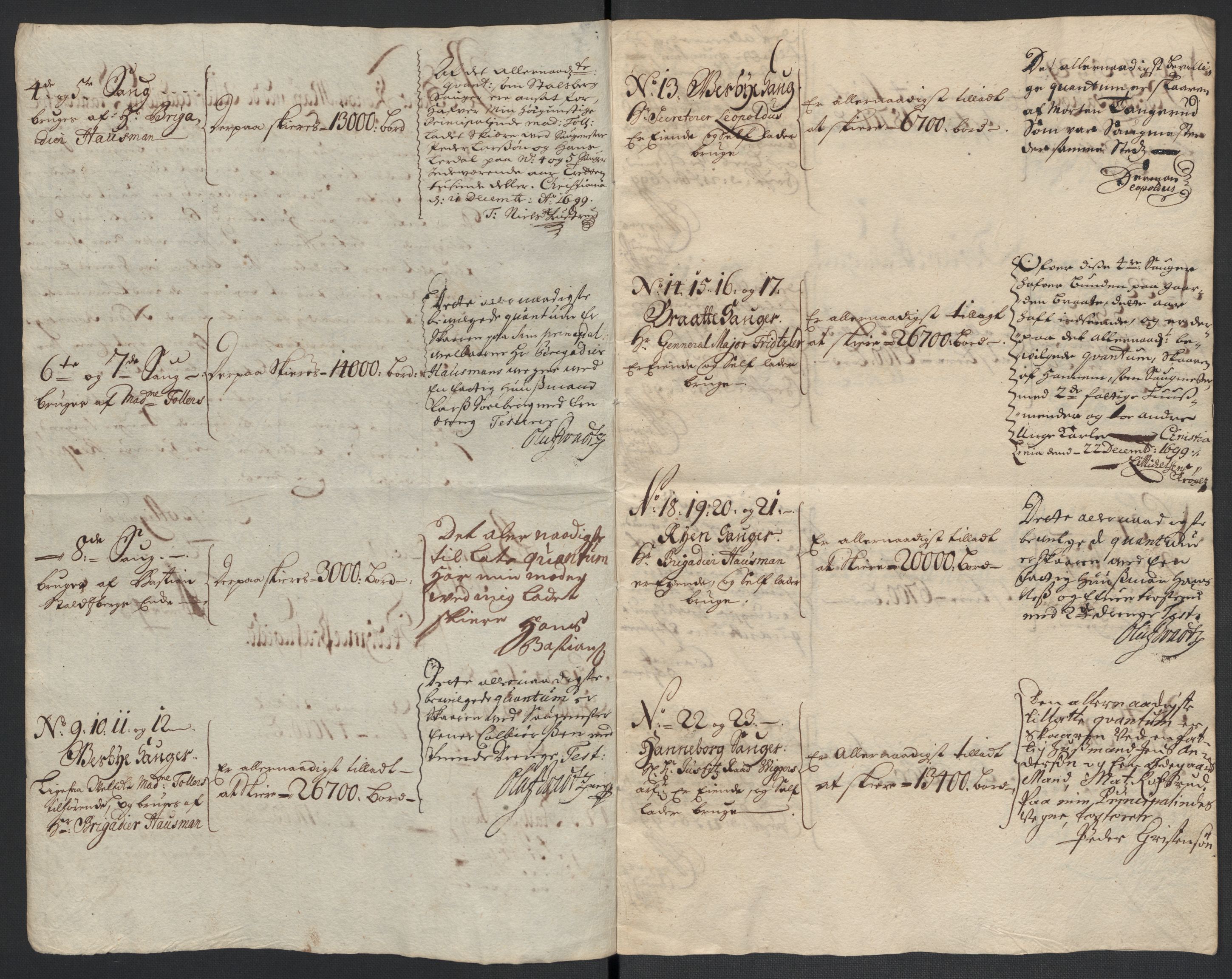 Rentekammeret inntil 1814, Reviderte regnskaper, Fogderegnskap, AV/RA-EA-4092/R11/L0582: Fogderegnskap Nedre Romerike, 1699, s. 311