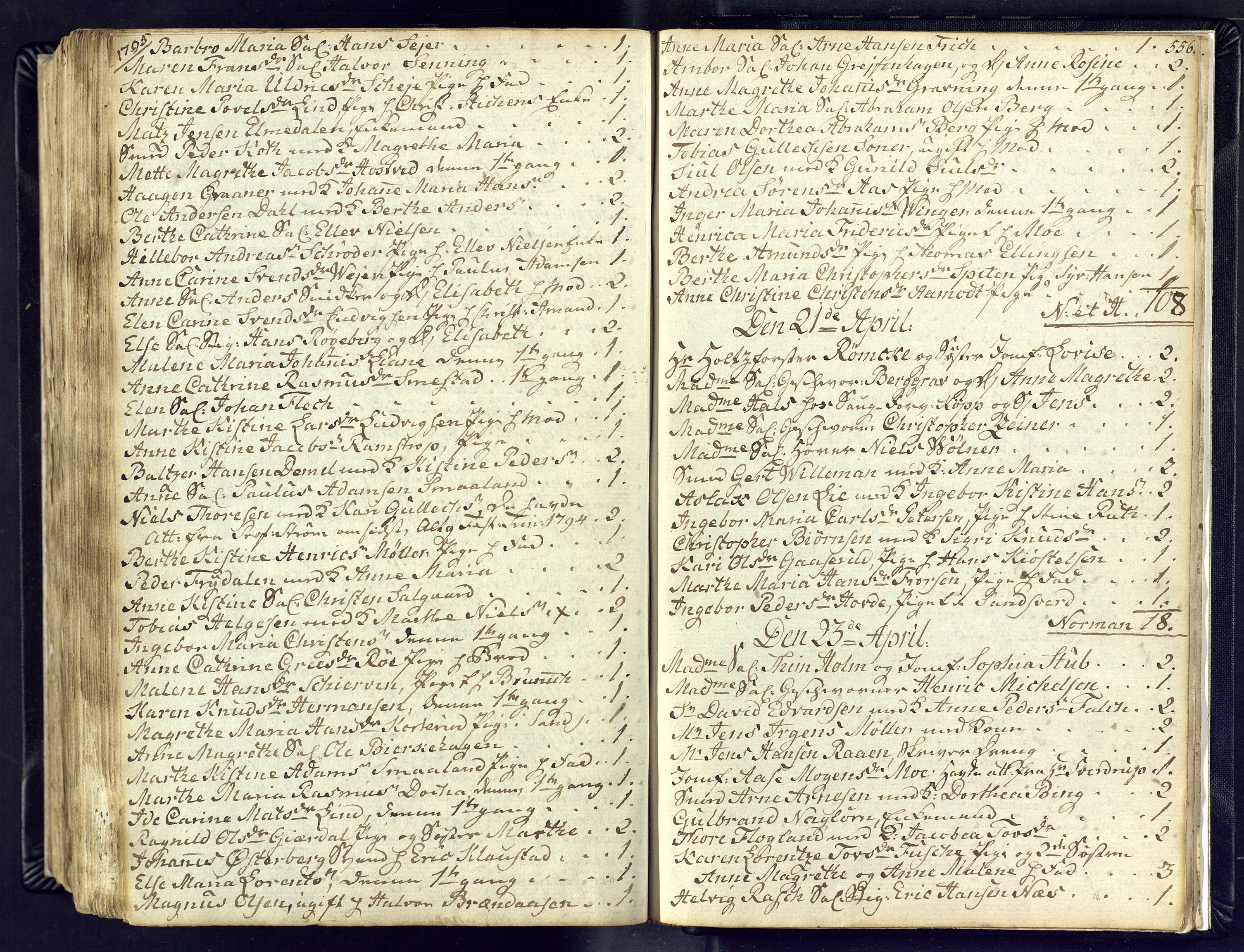 Kongsberg kirkebøker, AV/SAKO-A-22/M/Ma/L0011: Kommunikantprotokoll nr. 11, 1788-1795, s. 556