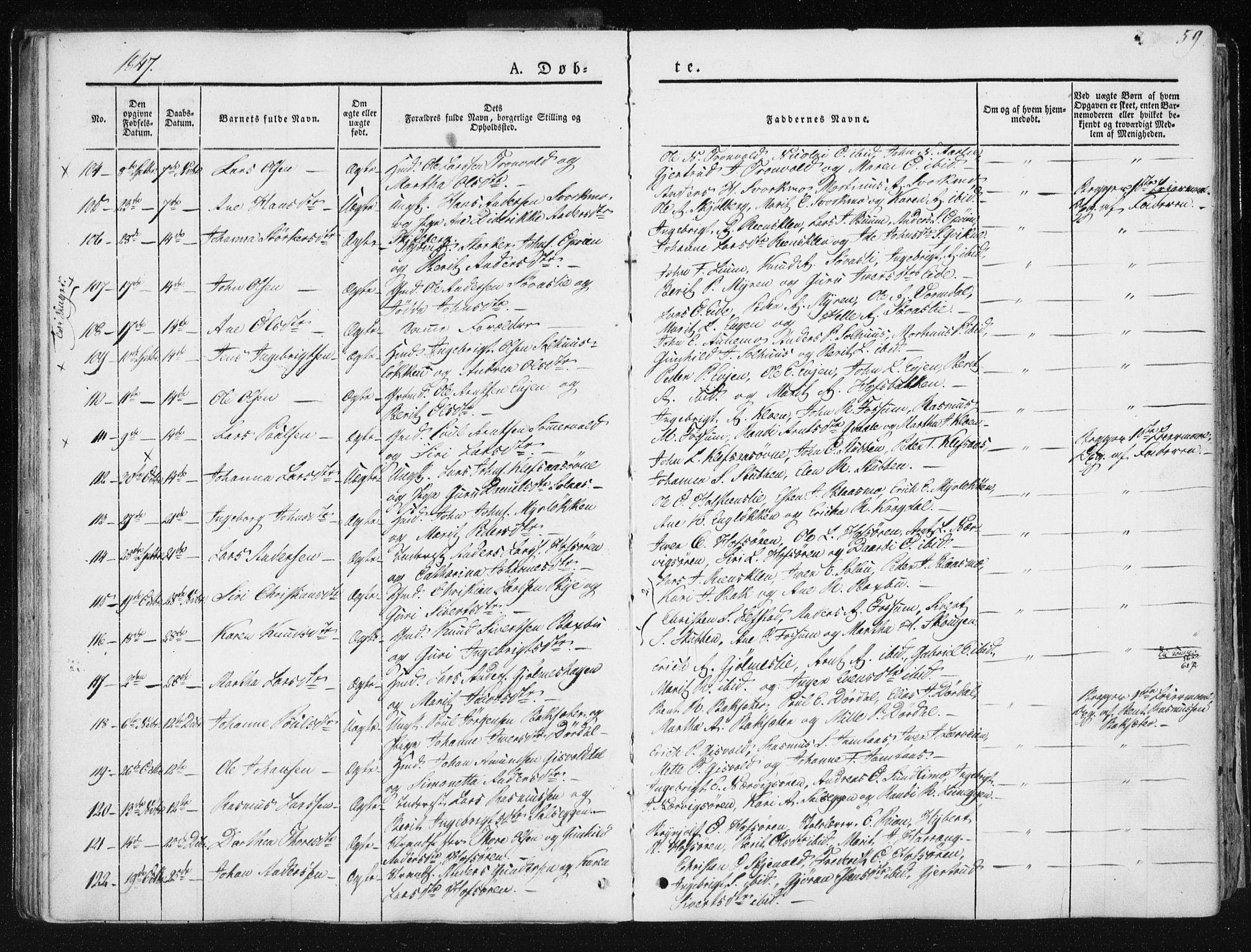 Ministerialprotokoller, klokkerbøker og fødselsregistre - Sør-Trøndelag, SAT/A-1456/668/L0805: Ministerialbok nr. 668A05, 1840-1853, s. 59