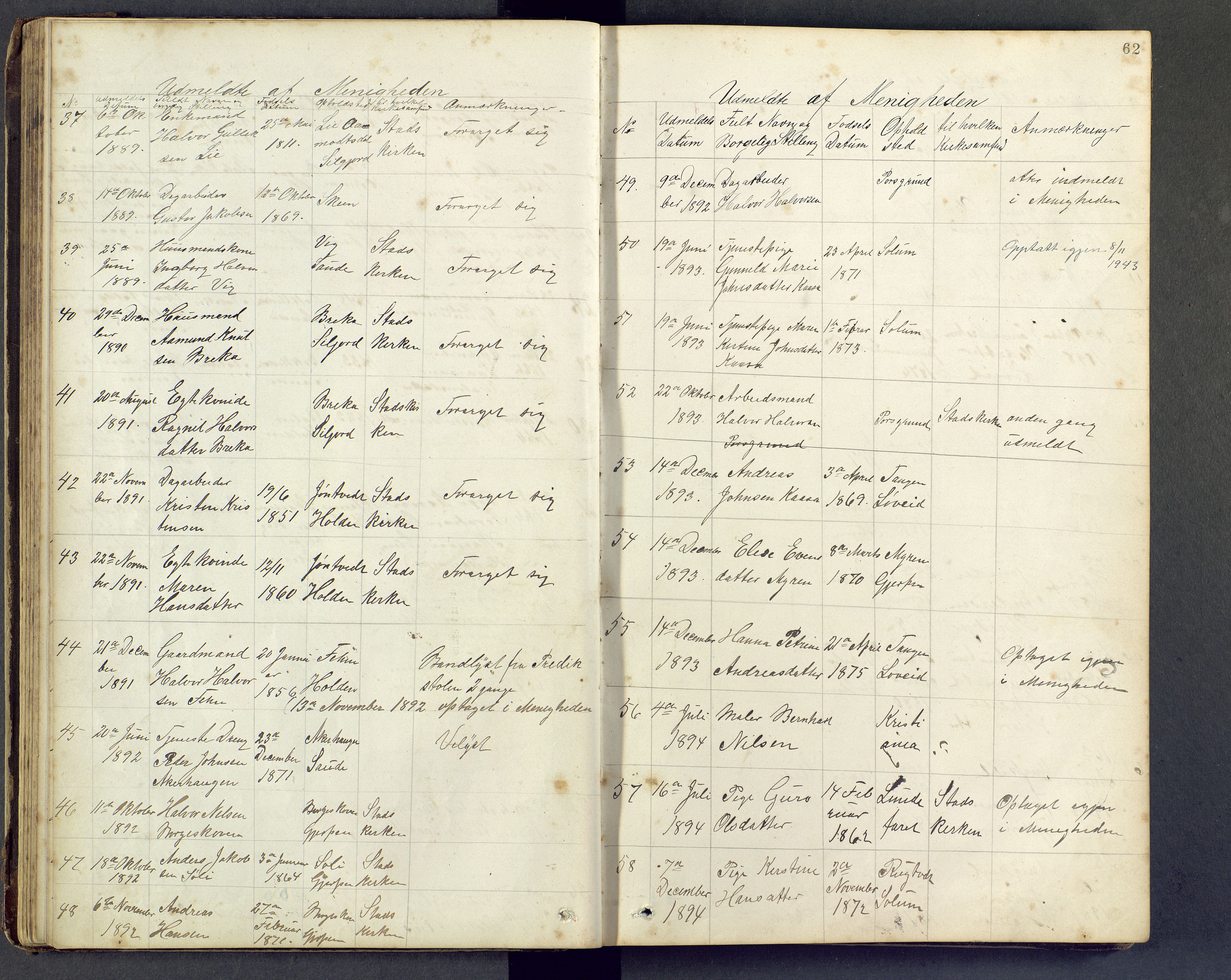 Den evangelisk lutherske frimenighet i Jarlsbergs grevskap med flere steder, AV/SAKO-P-1384/F/Fb/L0001: Dissenterprotokoll nr. Fa/L0001, 1872-1906, s. 62
