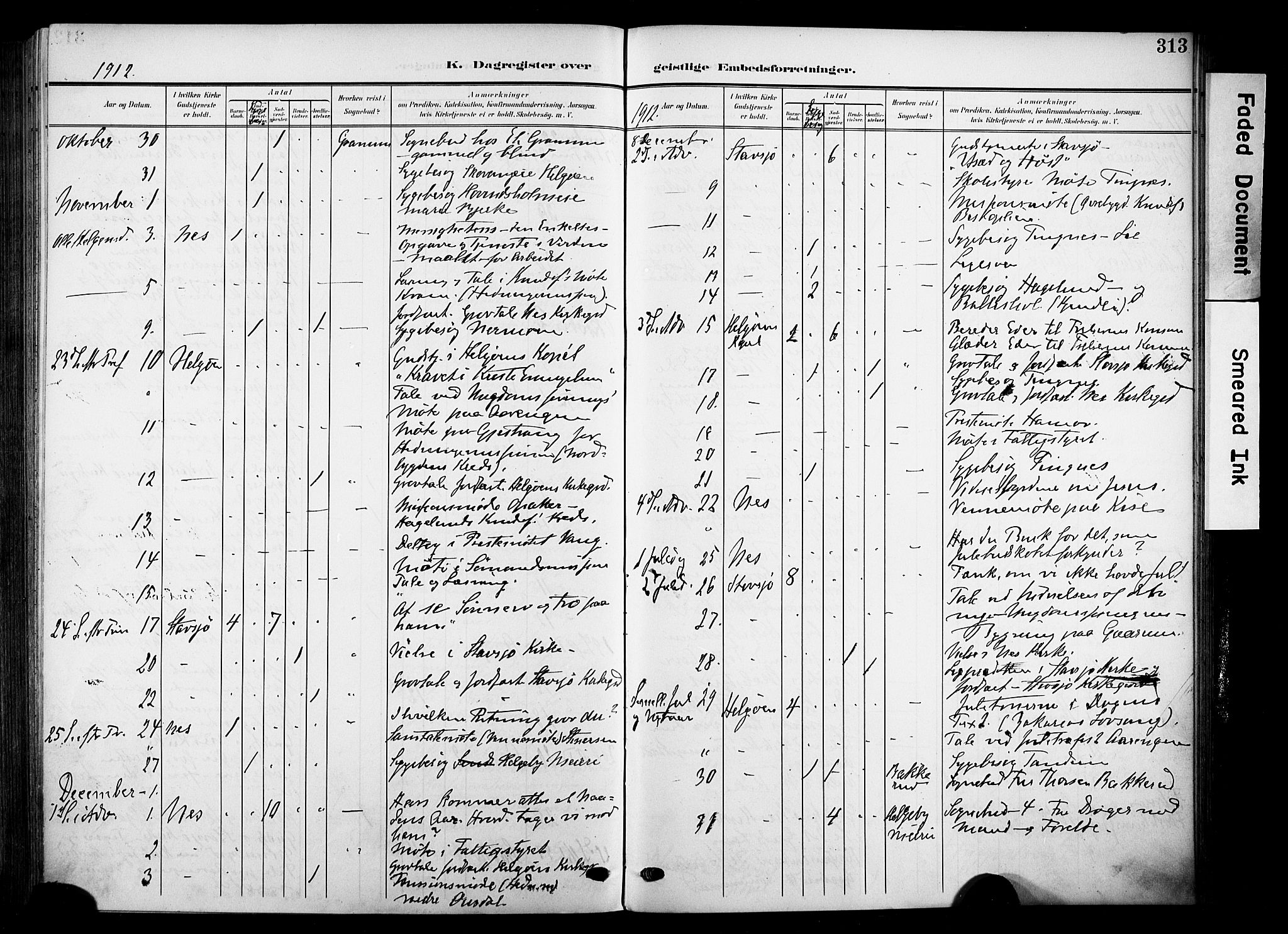 Nes prestekontor, Hedmark, AV/SAH-PREST-020/K/Ka/L0014: Ministerialbok nr. 14, 1906-1929, s. 313