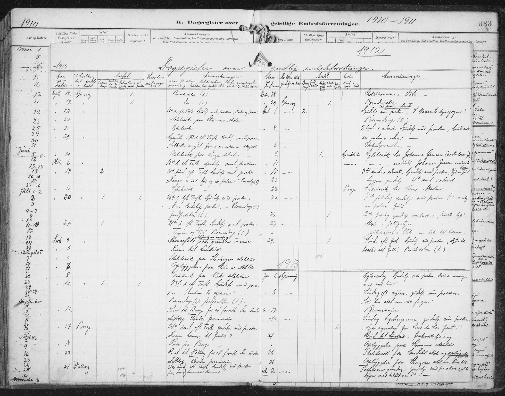 Ministerialprotokoller, klokkerbøker og fødselsregistre - Nordland, AV/SAT-A-1459/876/L1098: Ministerialbok nr. 876A04, 1896-1915, s. 383