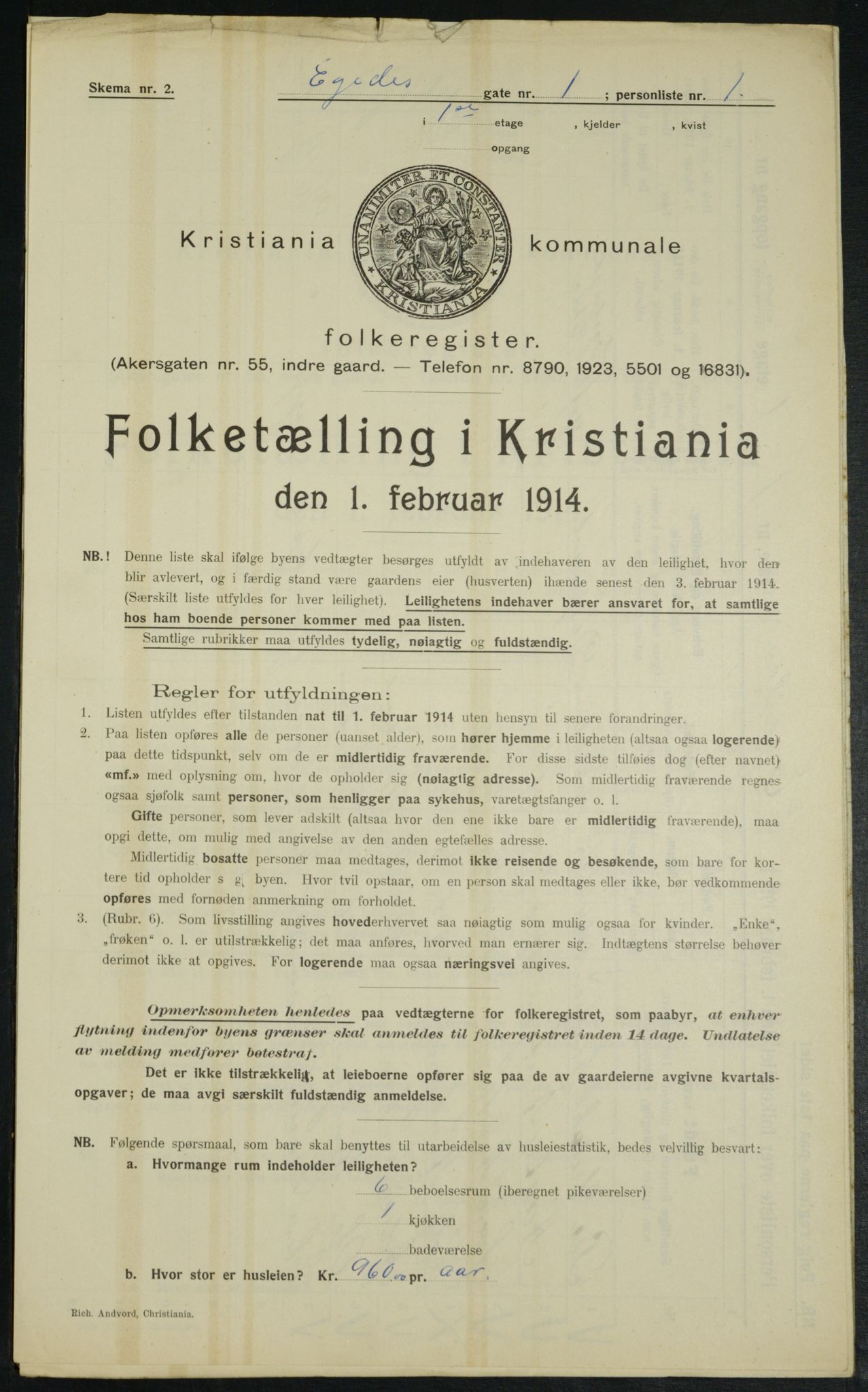 OBA, Kommunal folketelling 1.2.1914 for Kristiania, 1914, s. 18913