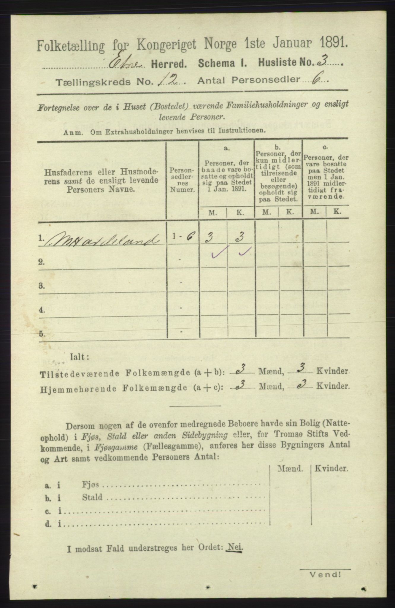 RA, Folketelling 1891 for 1211 Etne herred, 1891, s. 2530