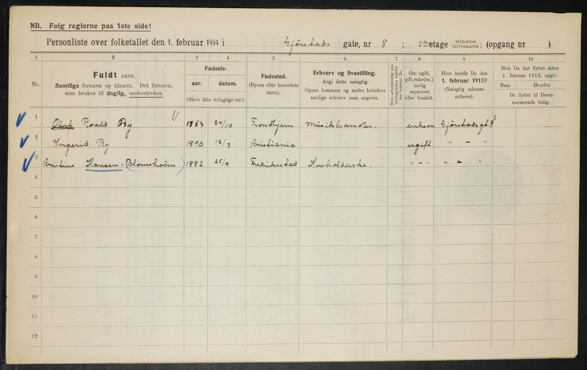 OBA, Kommunal folketelling 1.2.1914 for Kristiania, 1914, s. 29489