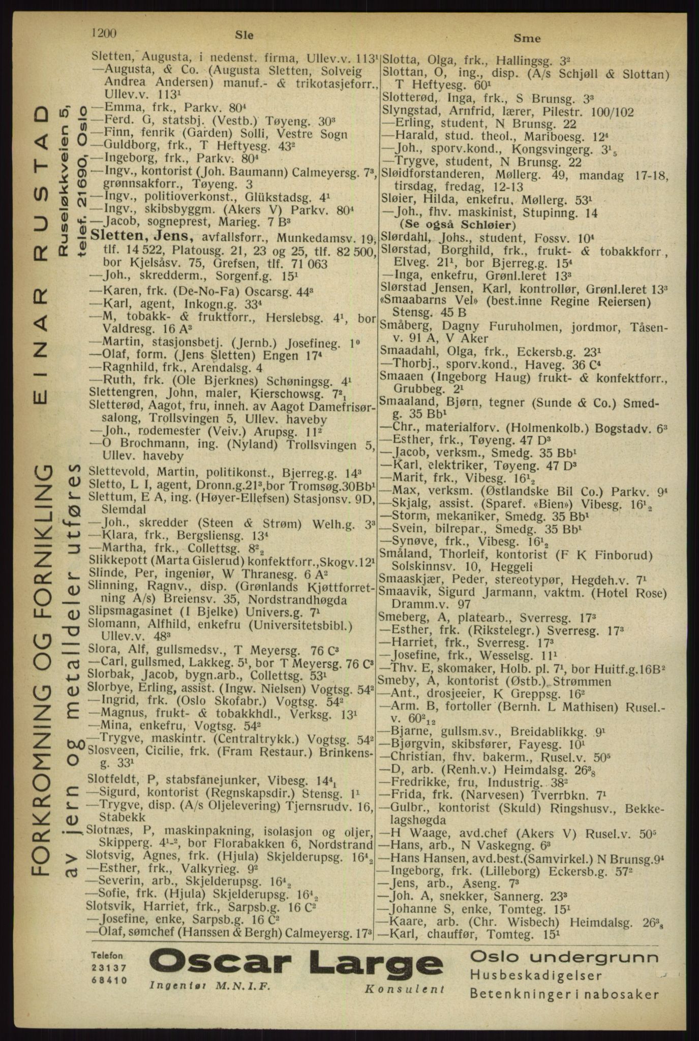 Kristiania/Oslo adressebok, PUBL/-, 1933, s. 1200