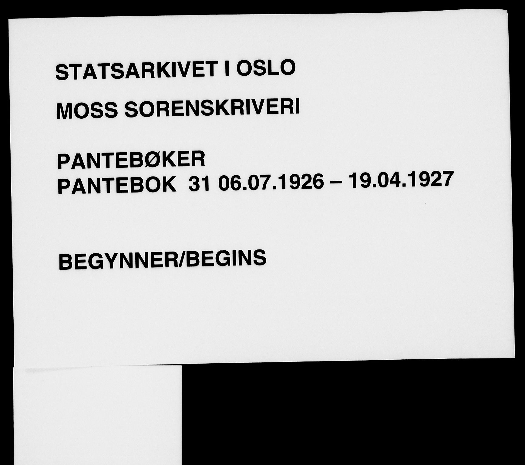 Moss sorenskriveri, AV/SAO-A-10168: Pantebok nr. 31, 1926-1927