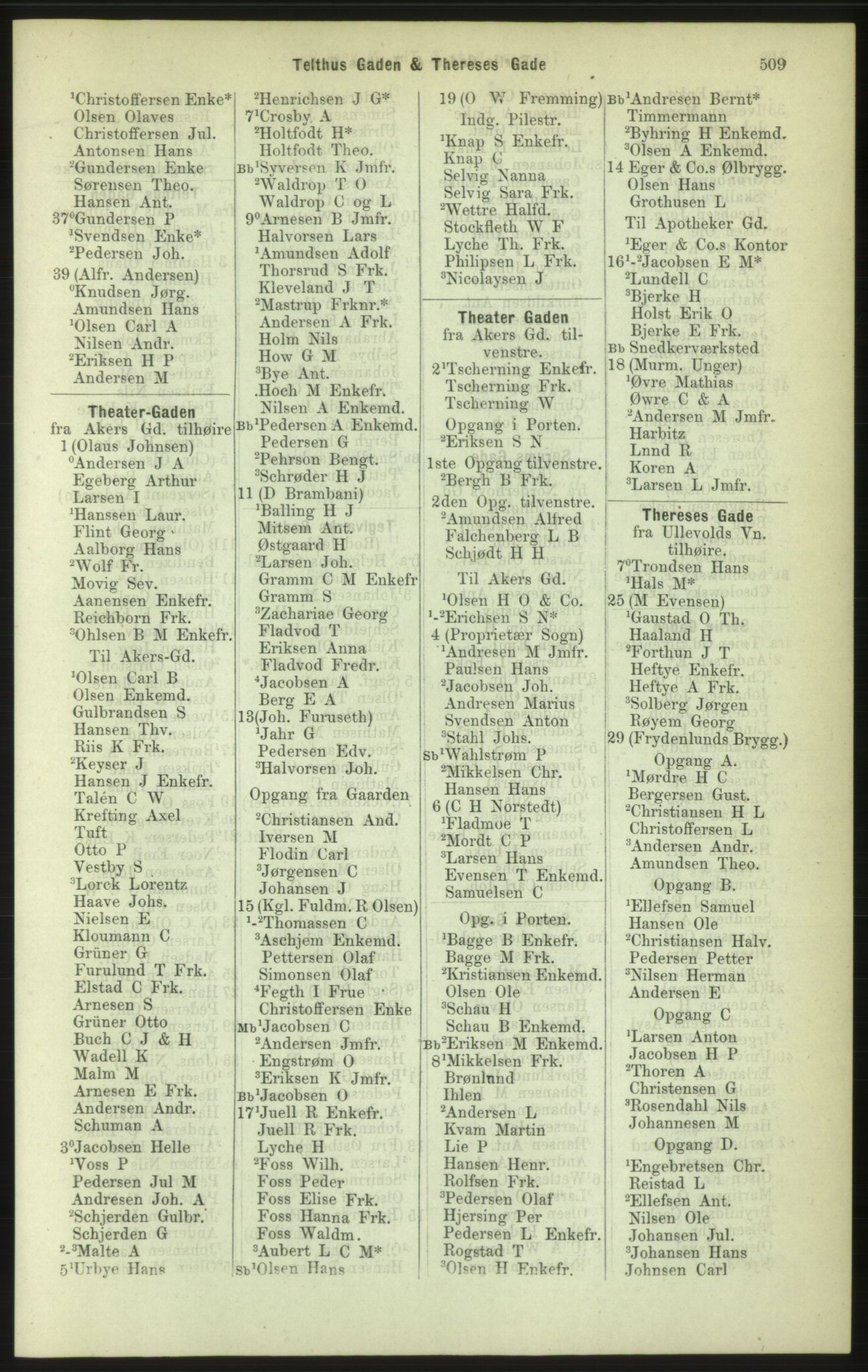Kristiania/Oslo adressebok, PUBL/-, 1886, s. 509