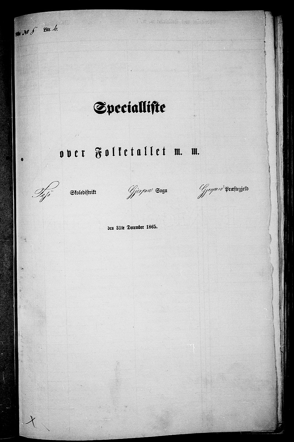 RA, Folketelling 1865 for 0812P Gjerpen prestegjeld, 1865, s. 99