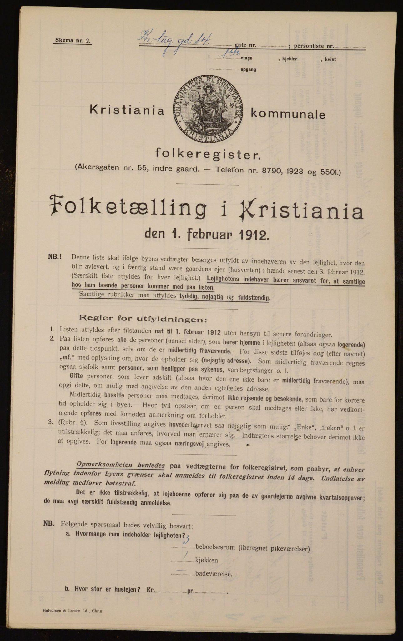 OBA, Kommunal folketelling 1.2.1912 for Kristiania, 1912, s. 54314
