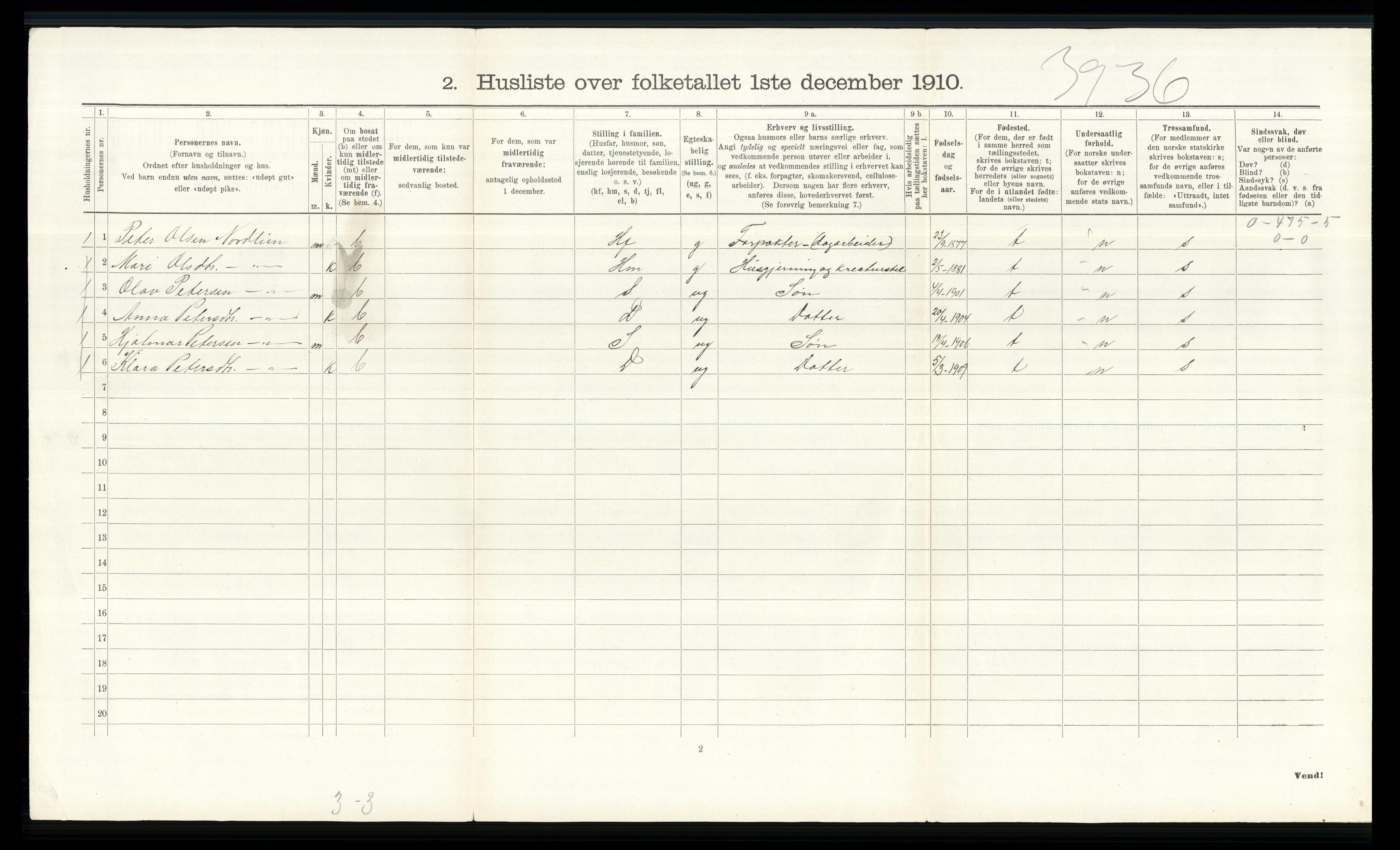 RA, Folketelling 1910 for 0518 Nord-Fron herred, 1910, s. 199