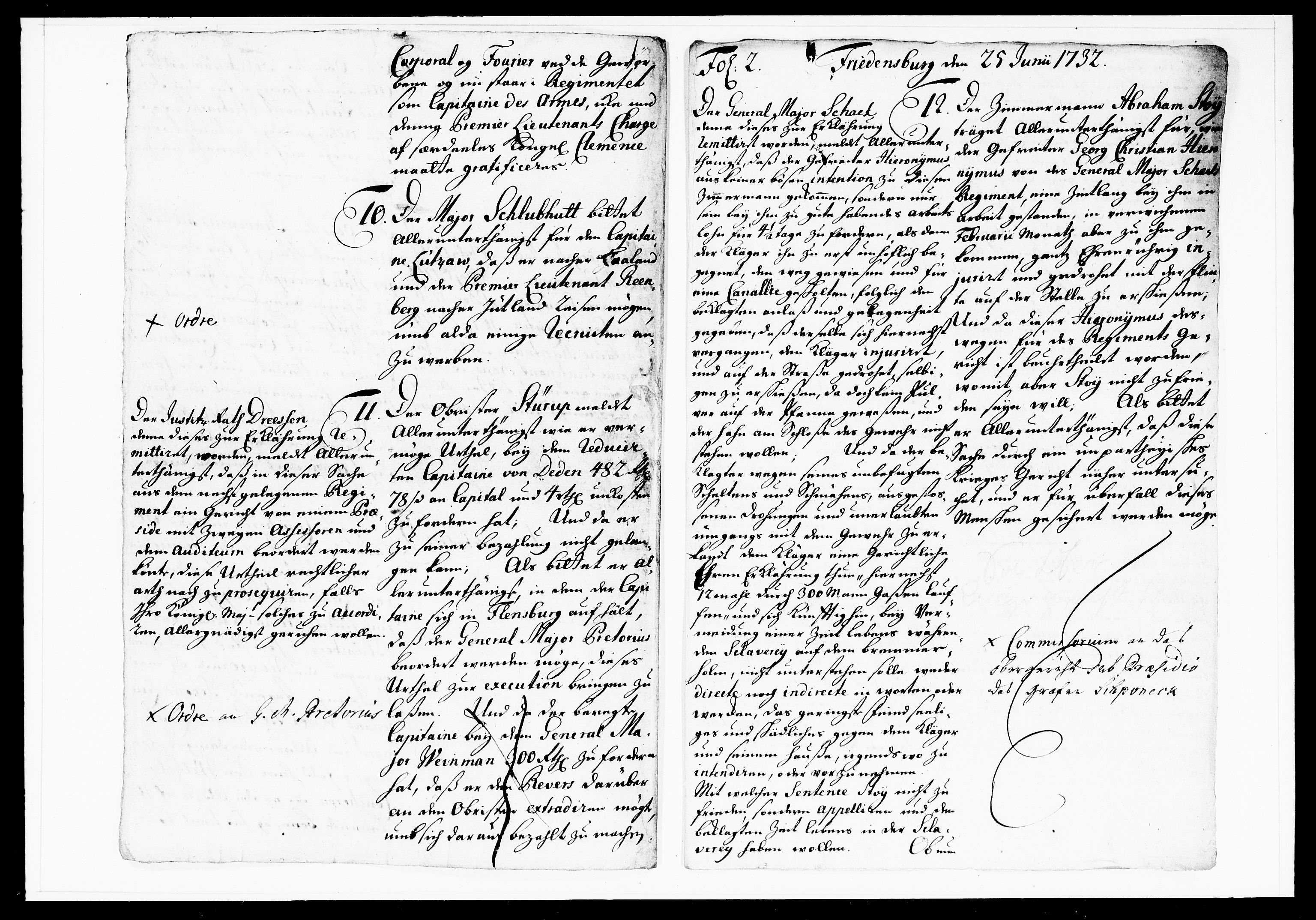 Krigskollegiet, Krigskancelliet, DRA/A-0006/-/1103-1107: Refererede sager, 1732, s. 172
