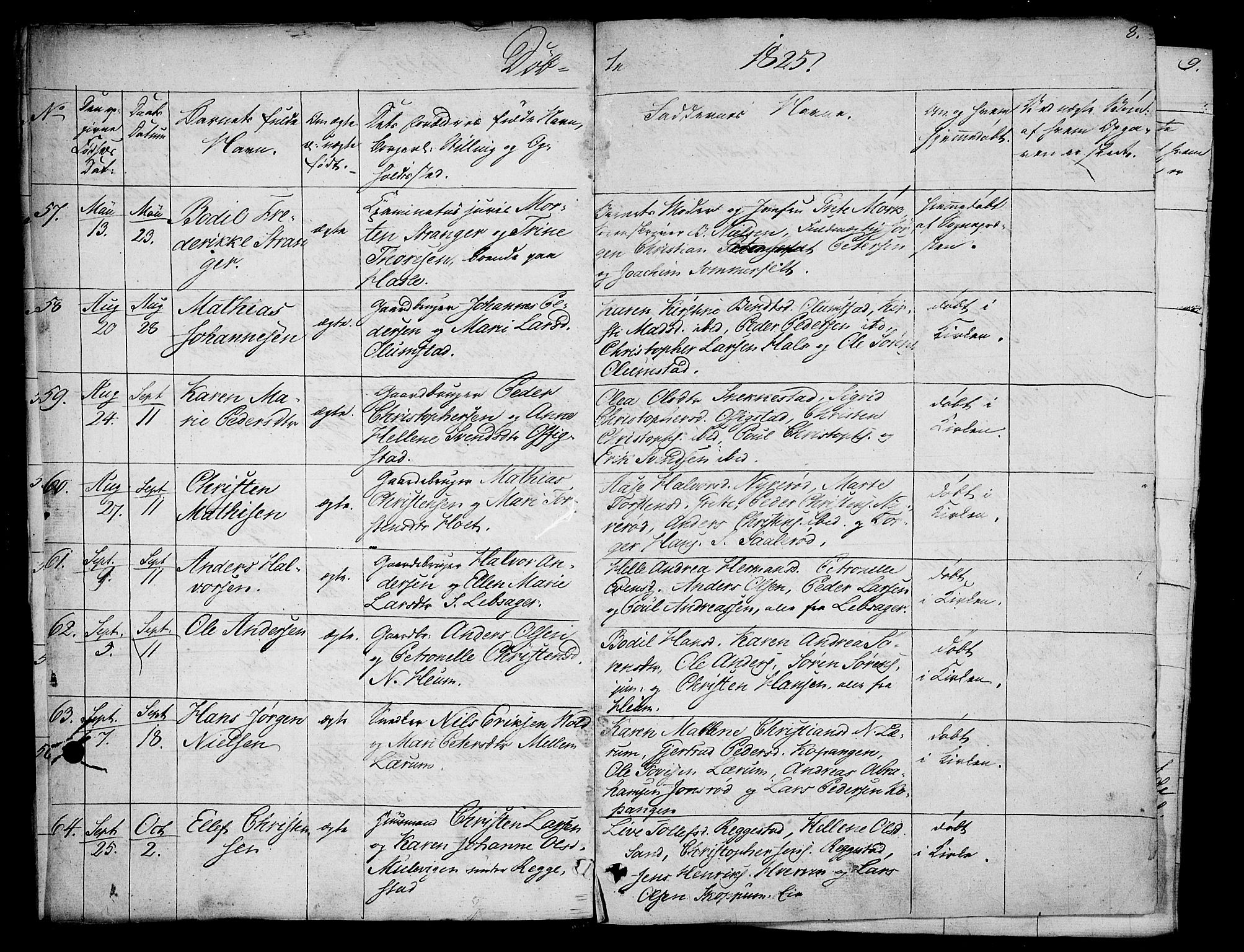 Våle kirkebøker, AV/SAKO-A-334/F/Fa/L0008: Ministerialbok nr. I 8, 1824-1844, s. 8