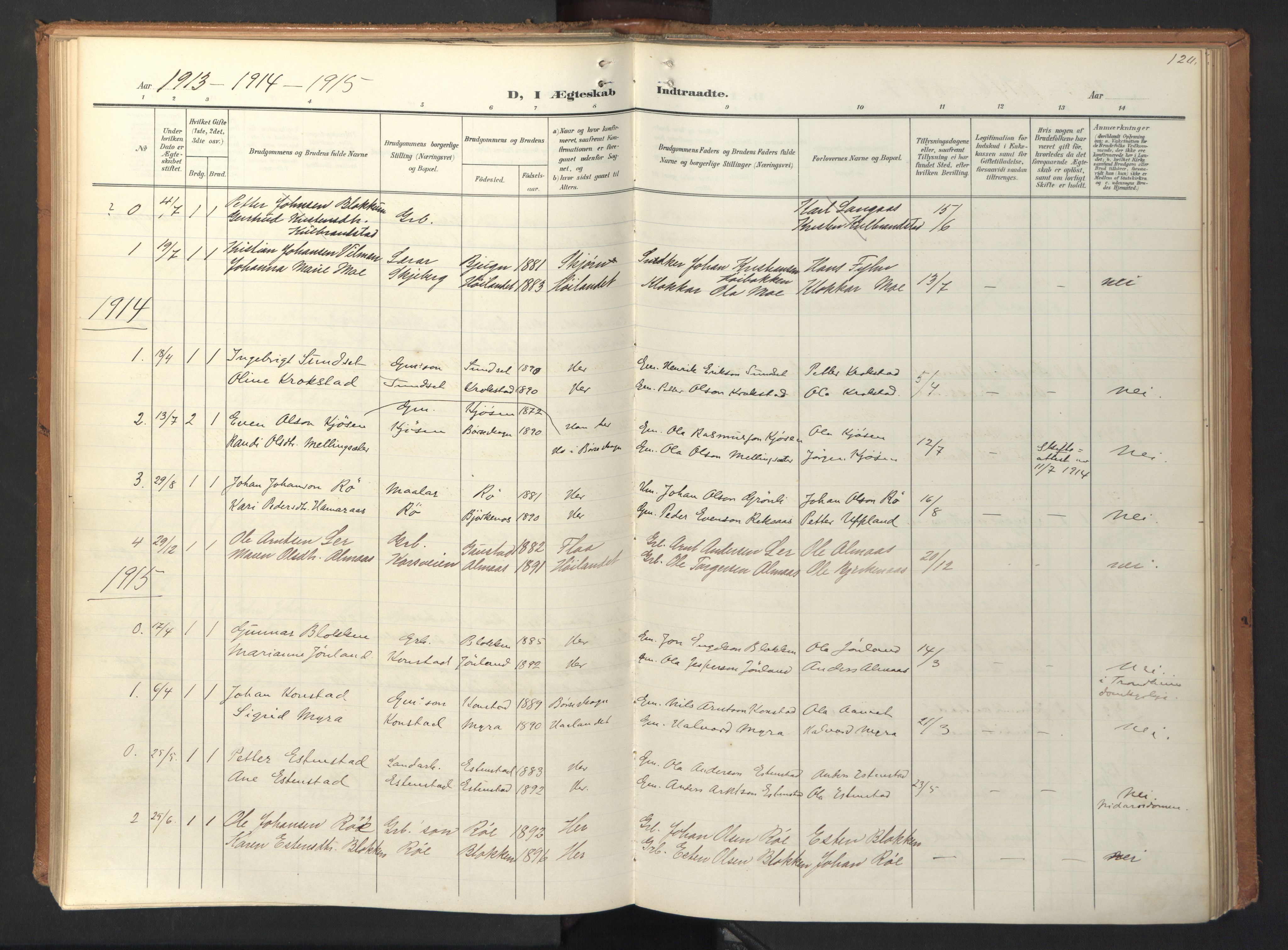 Ministerialprotokoller, klokkerbøker og fødselsregistre - Sør-Trøndelag, AV/SAT-A-1456/694/L1128: Ministerialbok nr. 694A02, 1906-1931, s. 120