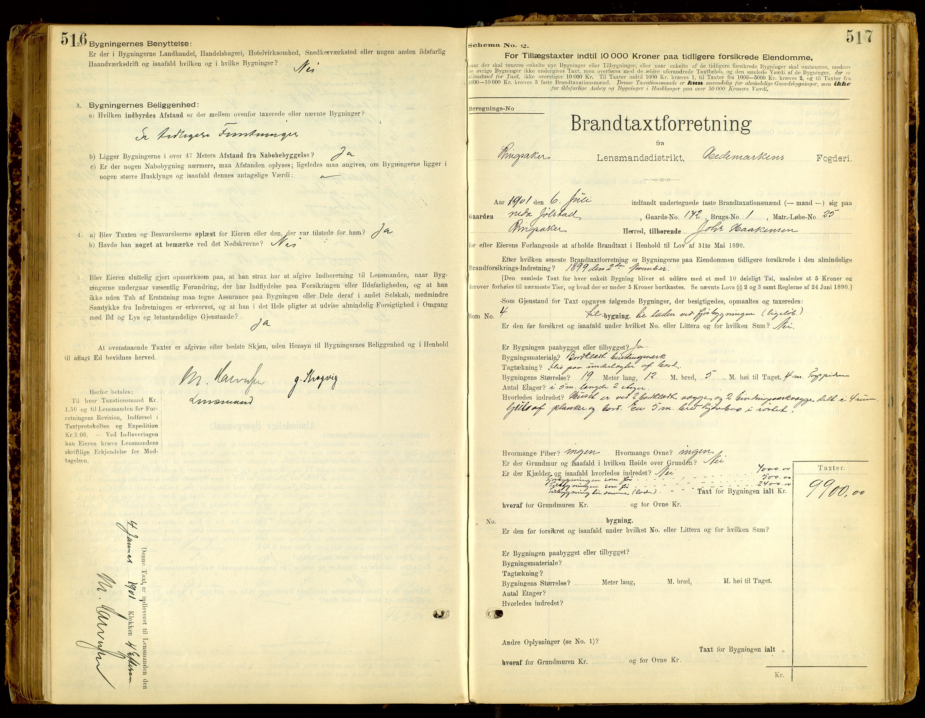 Norges Brannkasse, Ringsaker, AV/SAH-NBRANR-003/F/L0008: Branntakstprotokoll, 1894-1905, s. 516-517