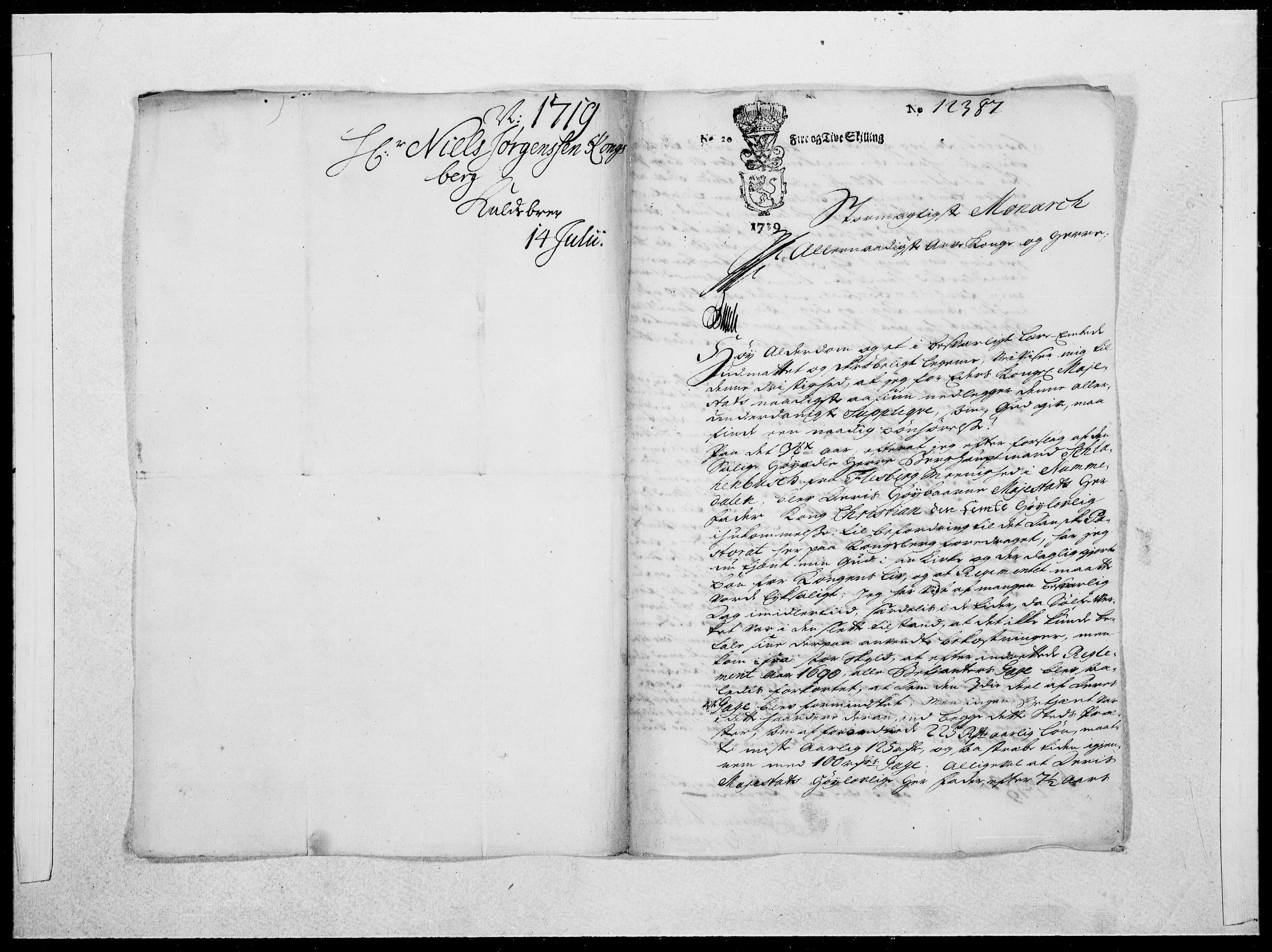 Danske Kanselli 1572-1799, AV/RA-EA-3023/F/Fc/Fcc/Fcca/L0084: Norske innlegg 1572-1799, 1719, s. 333
