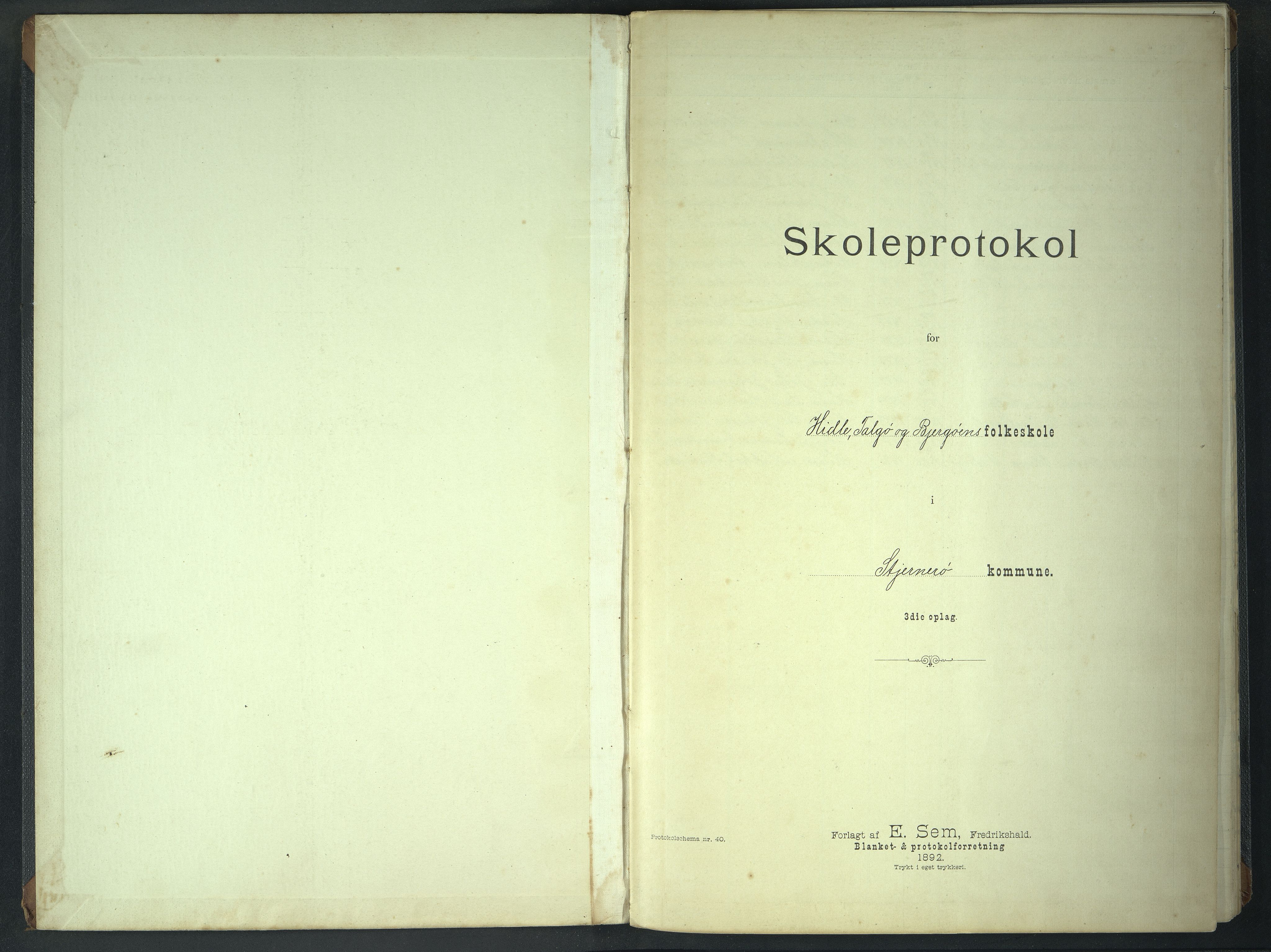 A-0863, Sjernarøy kommune. Folkeskolen i Sjernarøy, BYST/A-0863/G/Gb/L0002: Skoleprotokoll, 1894-1911