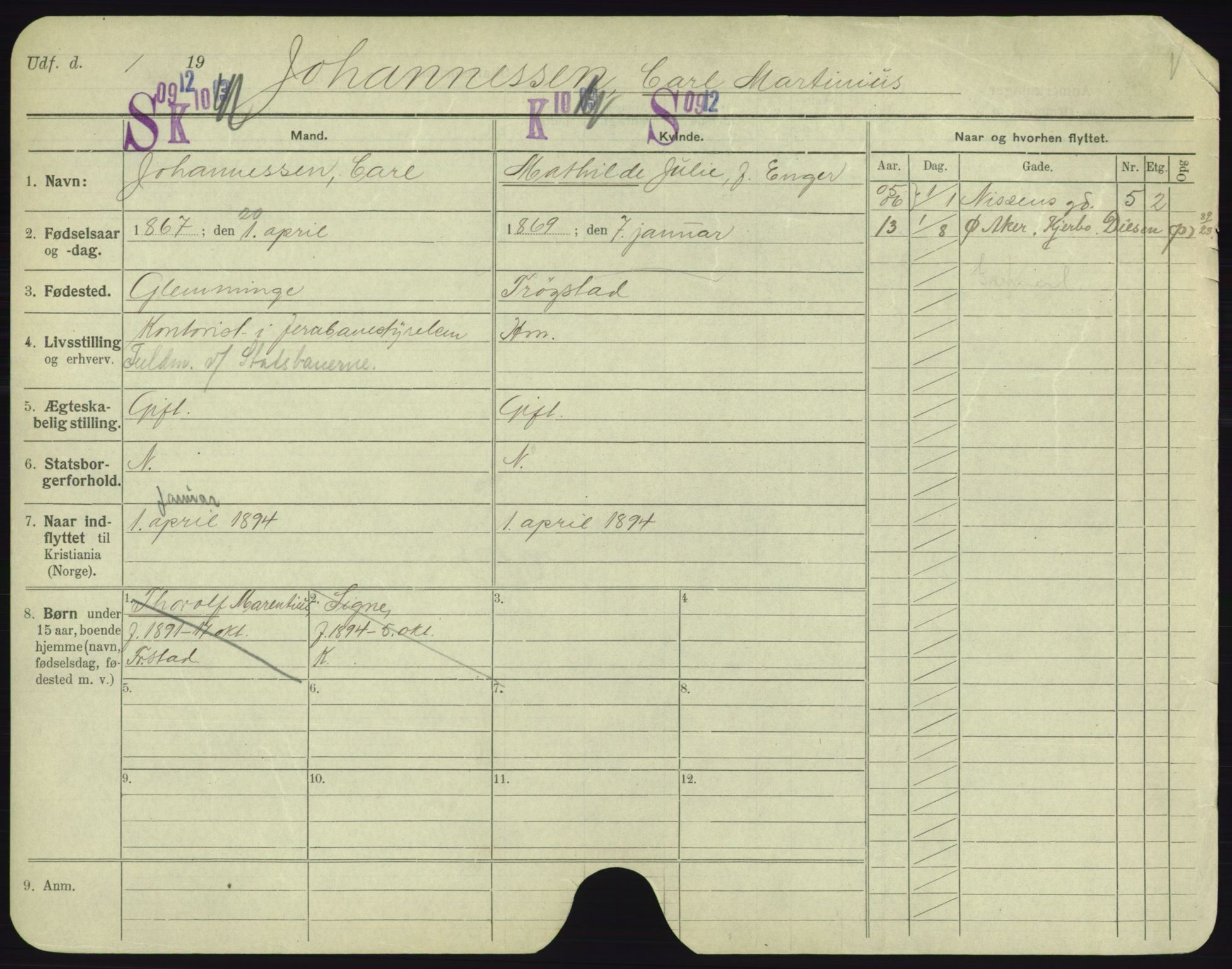 Oslo folkeregister, Registerkort, AV/SAO-A-11715/F/Fa/Fac/L0005: Menn, 1906-1914, s. 650a