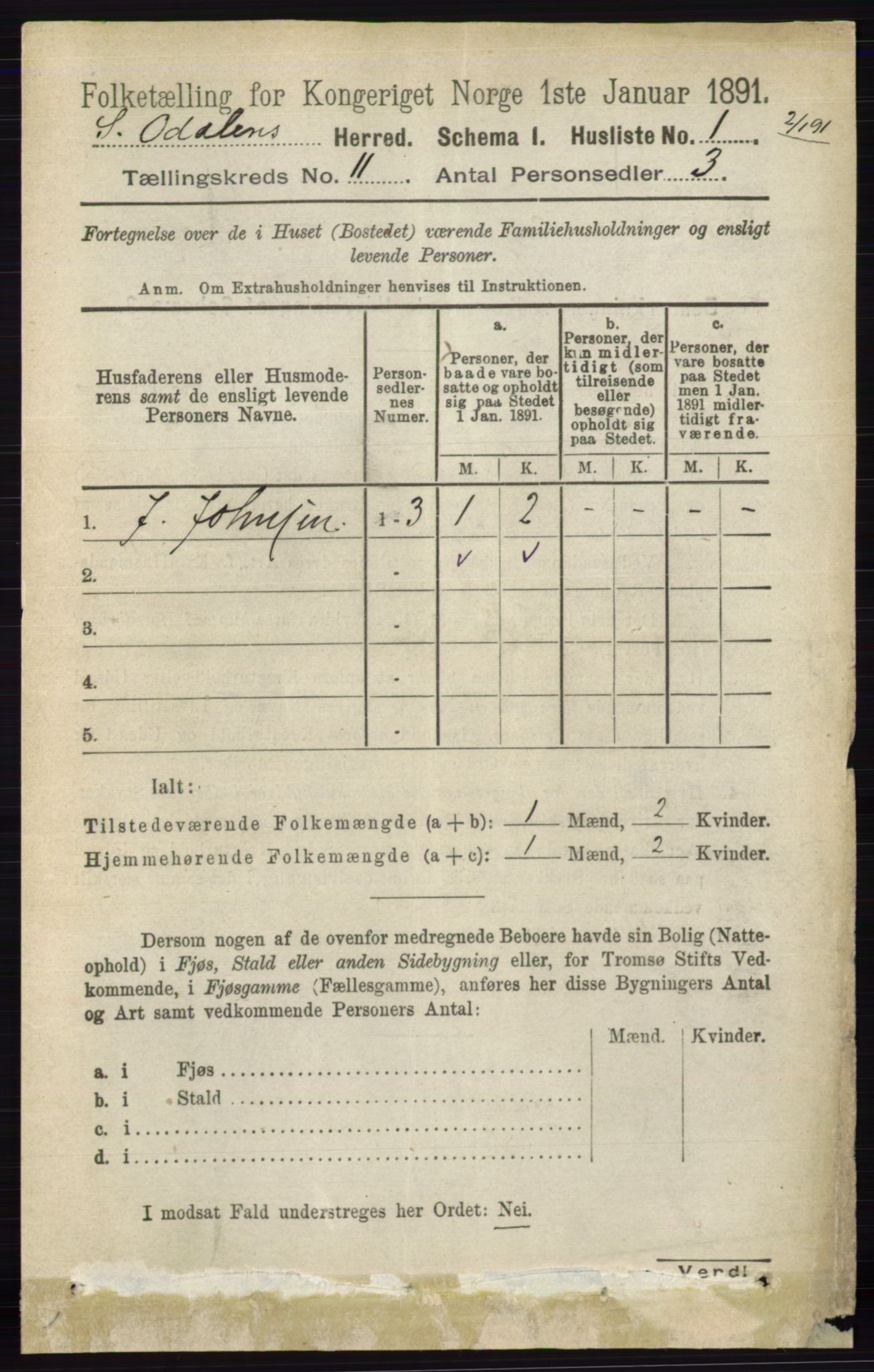 RA, Folketelling 1891 for 0419 Sør-Odal herred, 1891, s. 4827