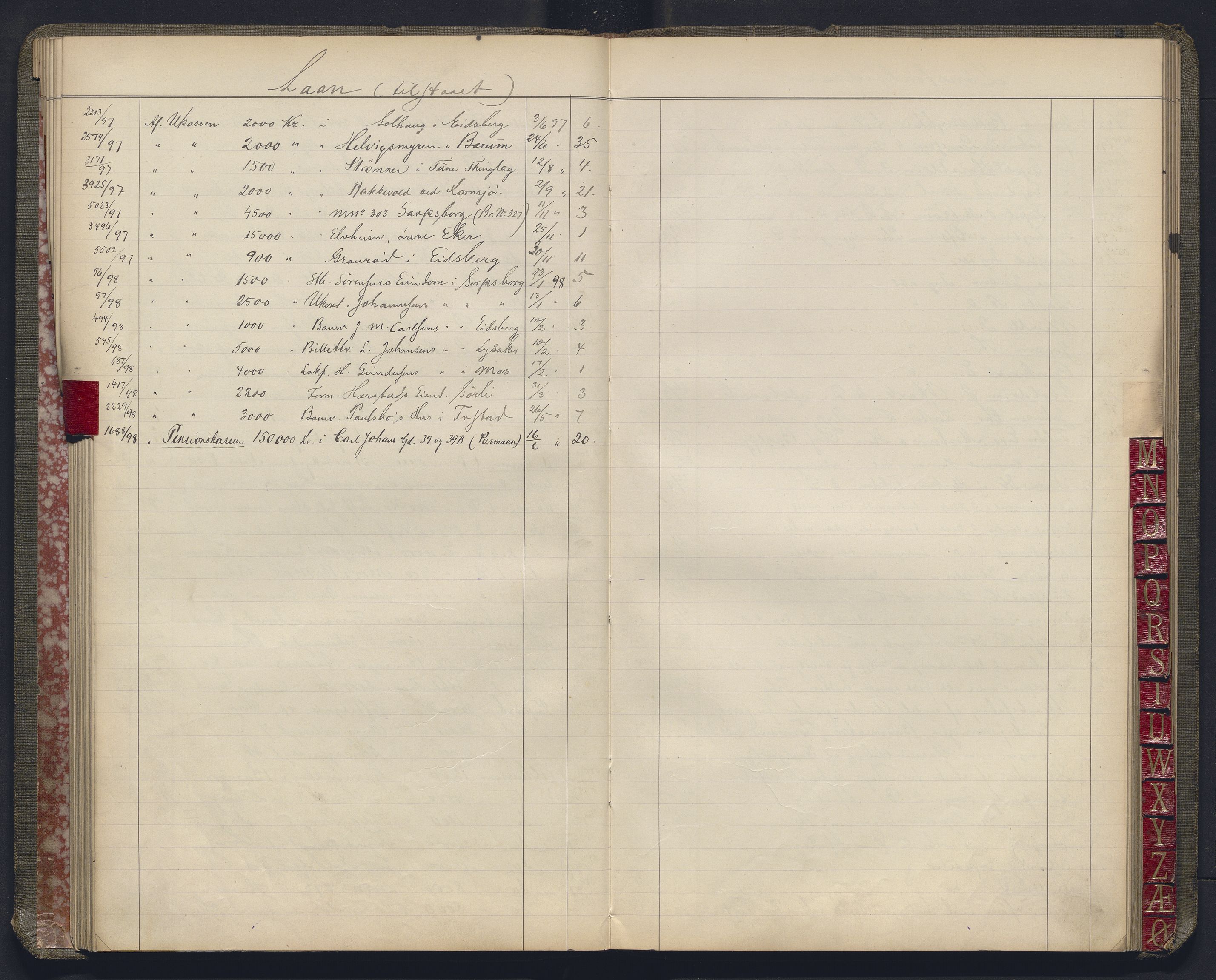 Norges statsbaner, Administrasjons- økonomi- og personalavdelingen, RA/S-3412/A/Aa/L0030: Register til forhandlingsprotokoll, 1895-1898