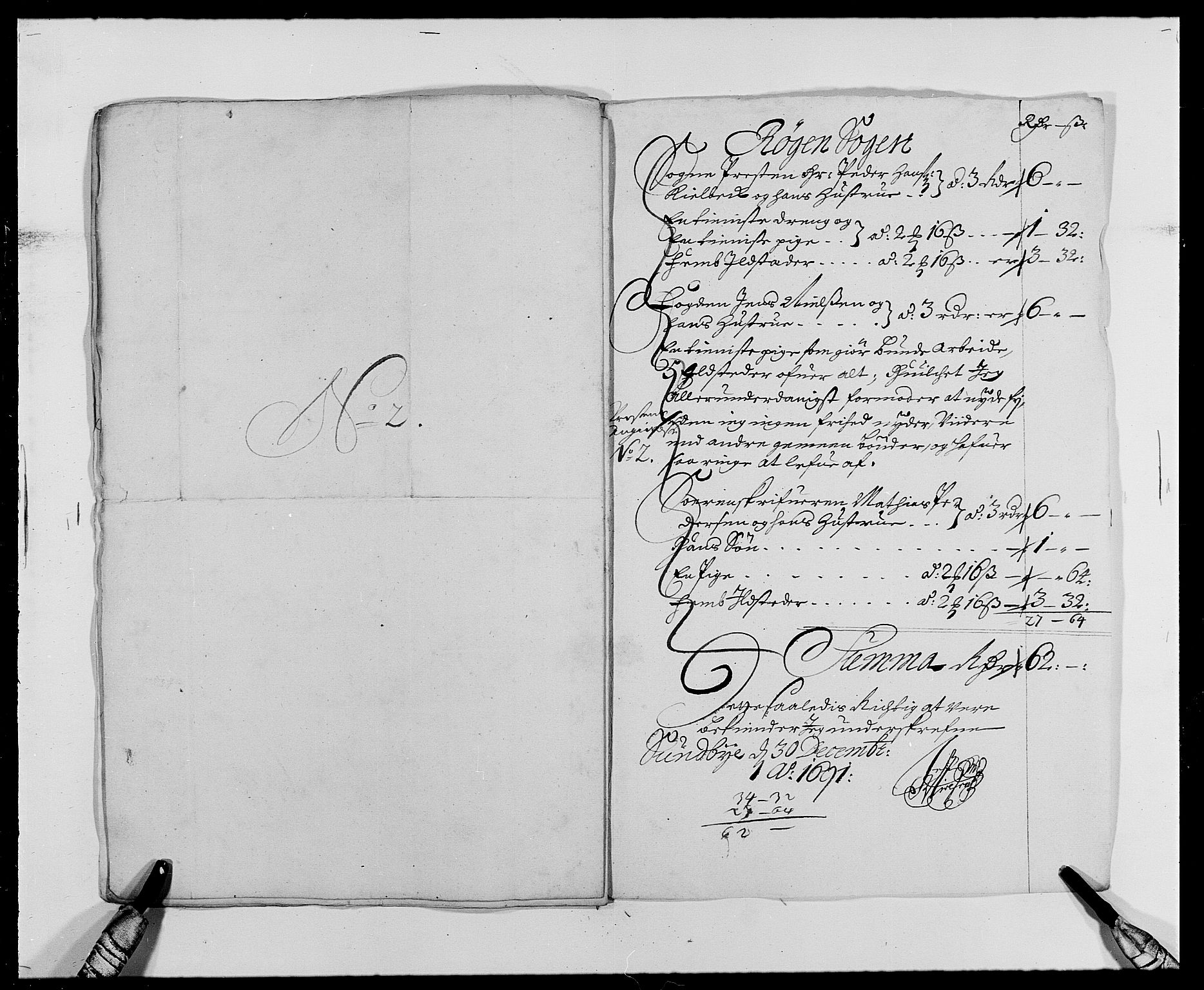 Rentekammeret inntil 1814, Reviderte regnskaper, Fogderegnskap, RA/EA-4092/R29/L1693: Fogderegnskap Hurum og Røyken, 1688-1693, s. 231