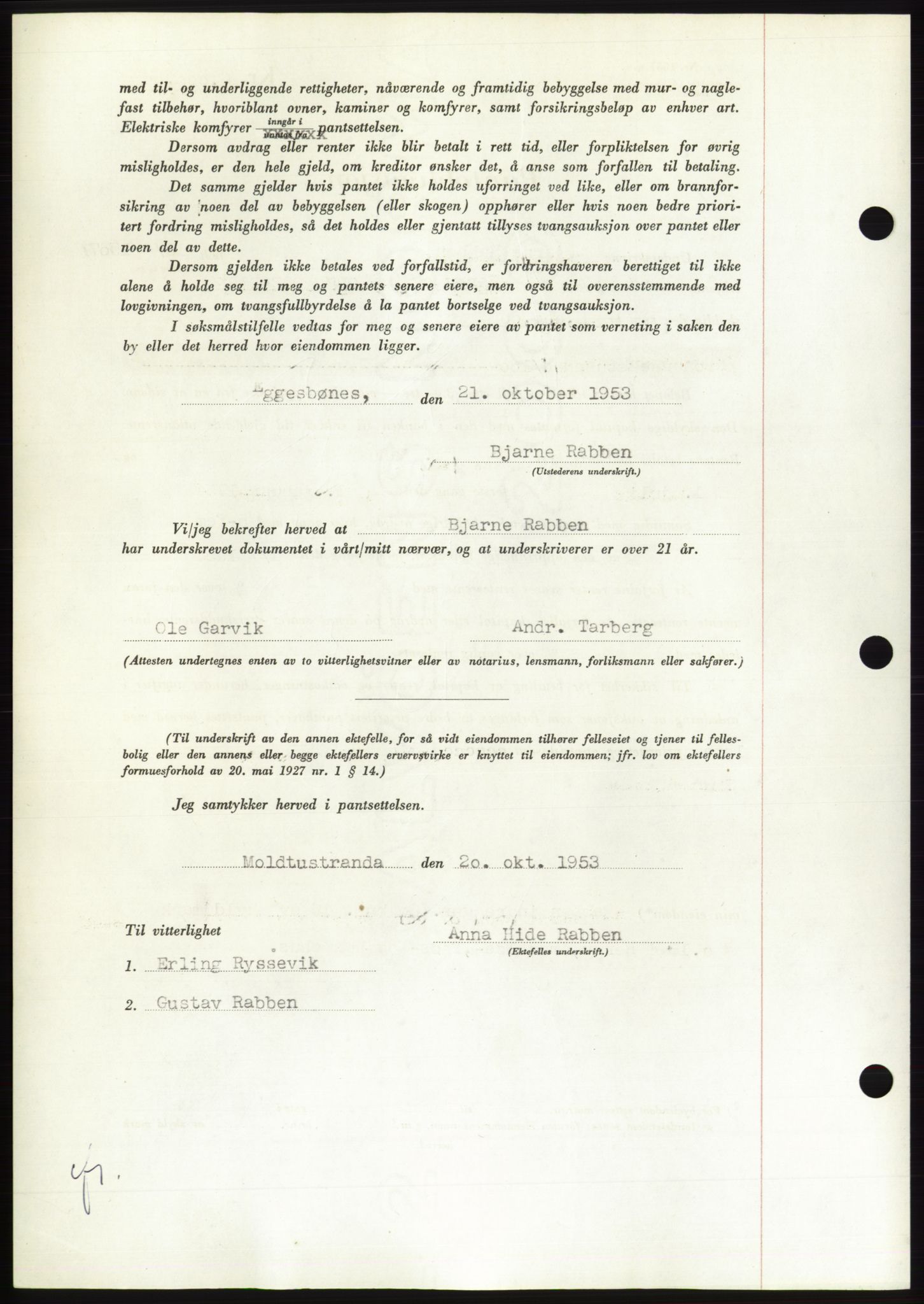 Søre Sunnmøre sorenskriveri, AV/SAT-A-4122/1/2/2C/L0124: Pantebok nr. 12B, 1953-1954, Dagboknr: 2631/1953