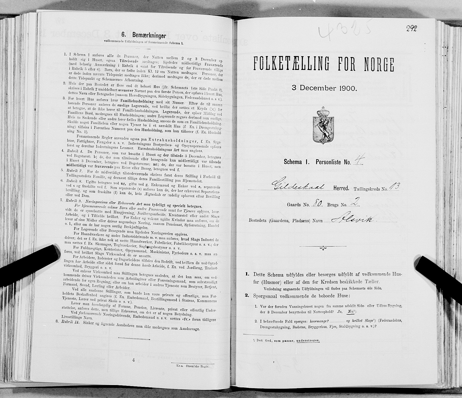 SAT, Folketelling 1900 for 1838 Gildeskål herred, 1900, s. 1275