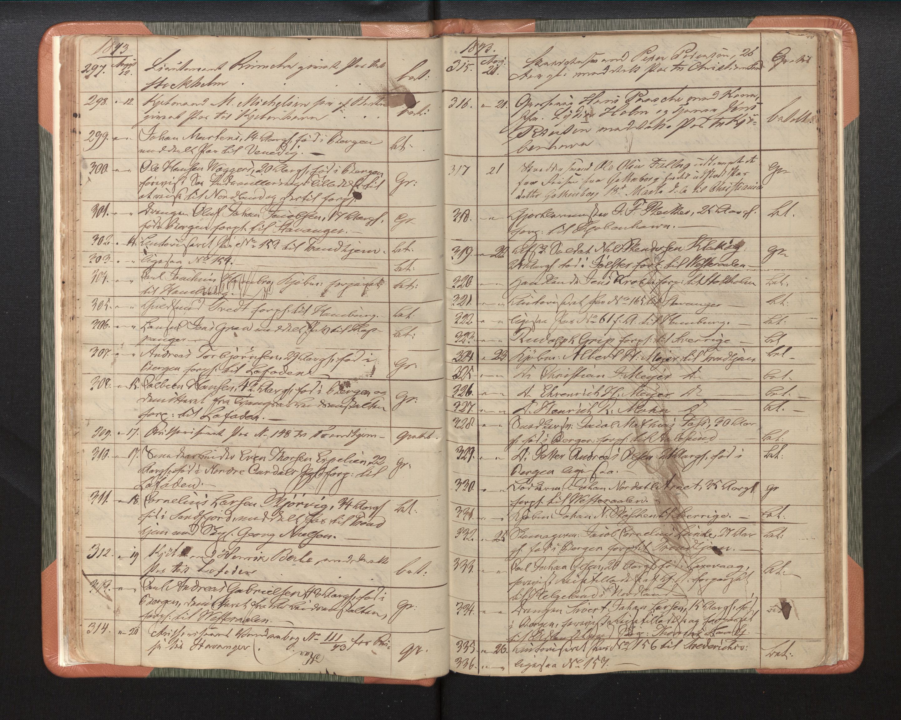 Bergen politikammer / politidistrikt, AV/SAB-A-60401/L/La/Lab/L0004: Passprotokoll, 1842-1848, s. 18